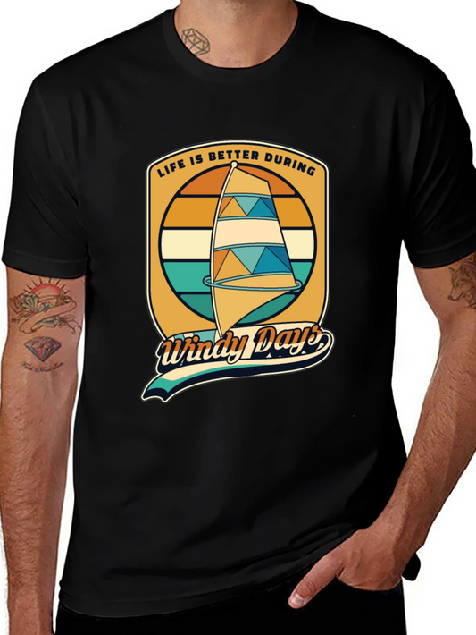 Windy Days Sailing T-Shirt - Retro Style
