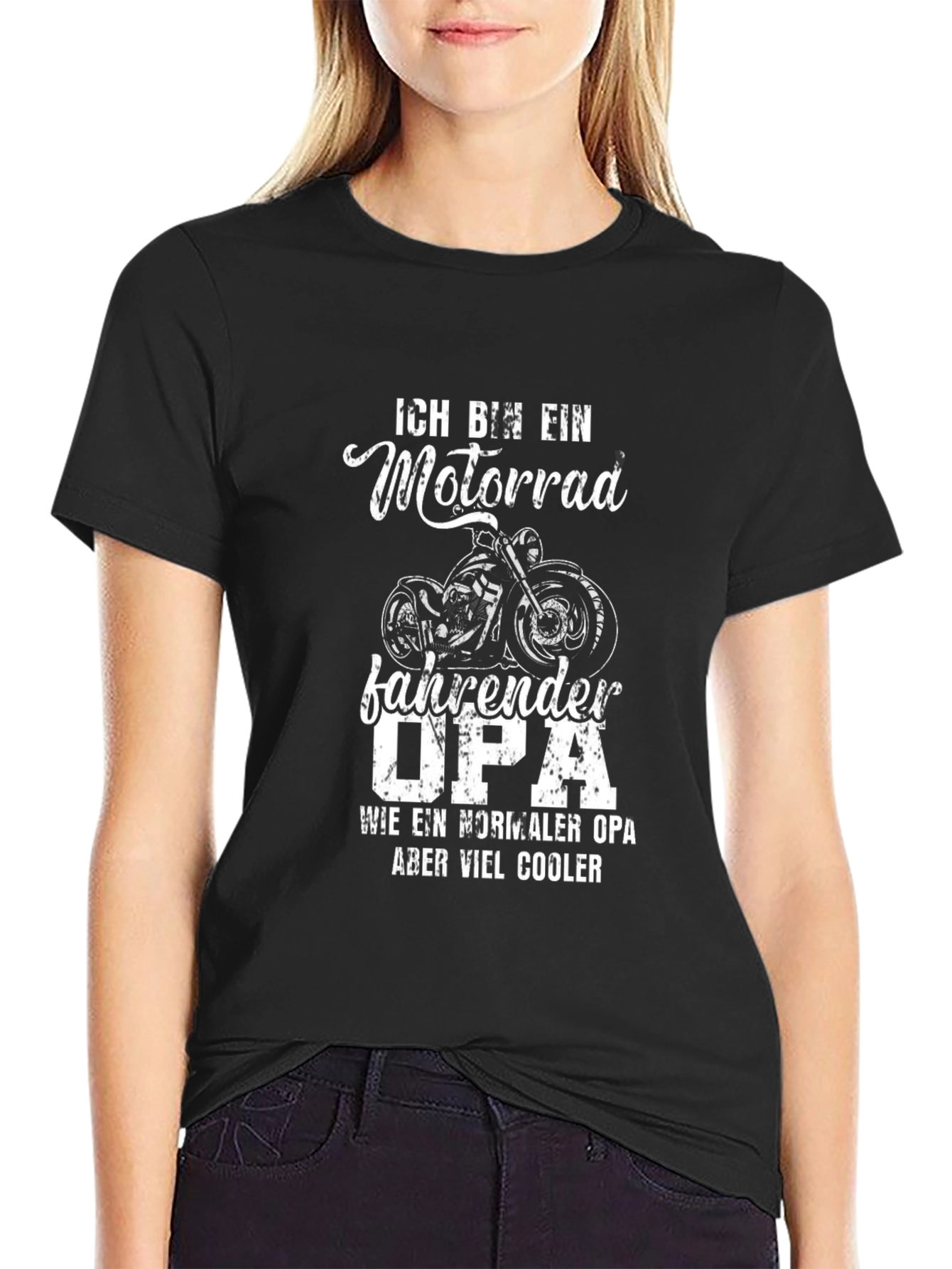 Motorrad Opa T-Shirt - Cool Grandfather Biker Tee