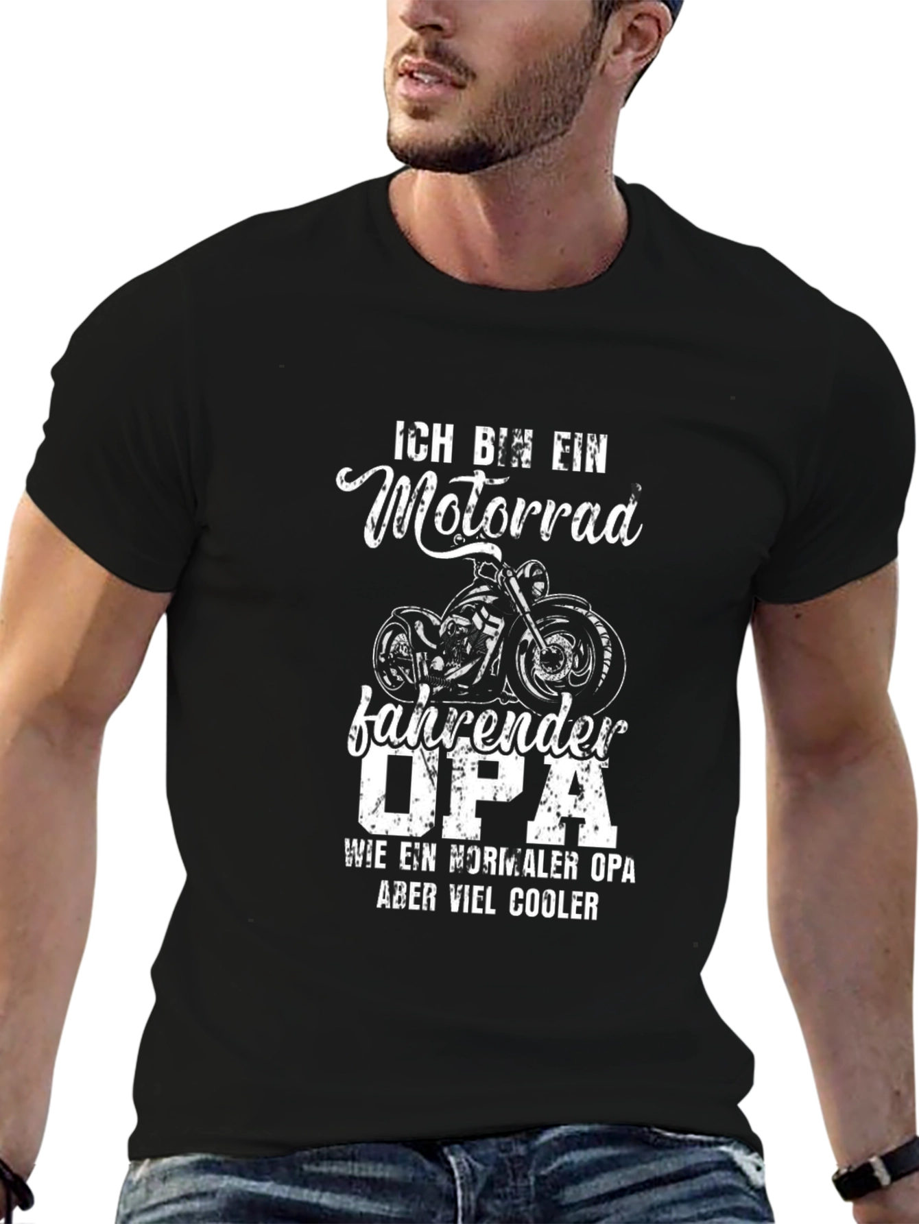 Motorrad Opa T-Shirt - Cool Grandfather Biker Tee