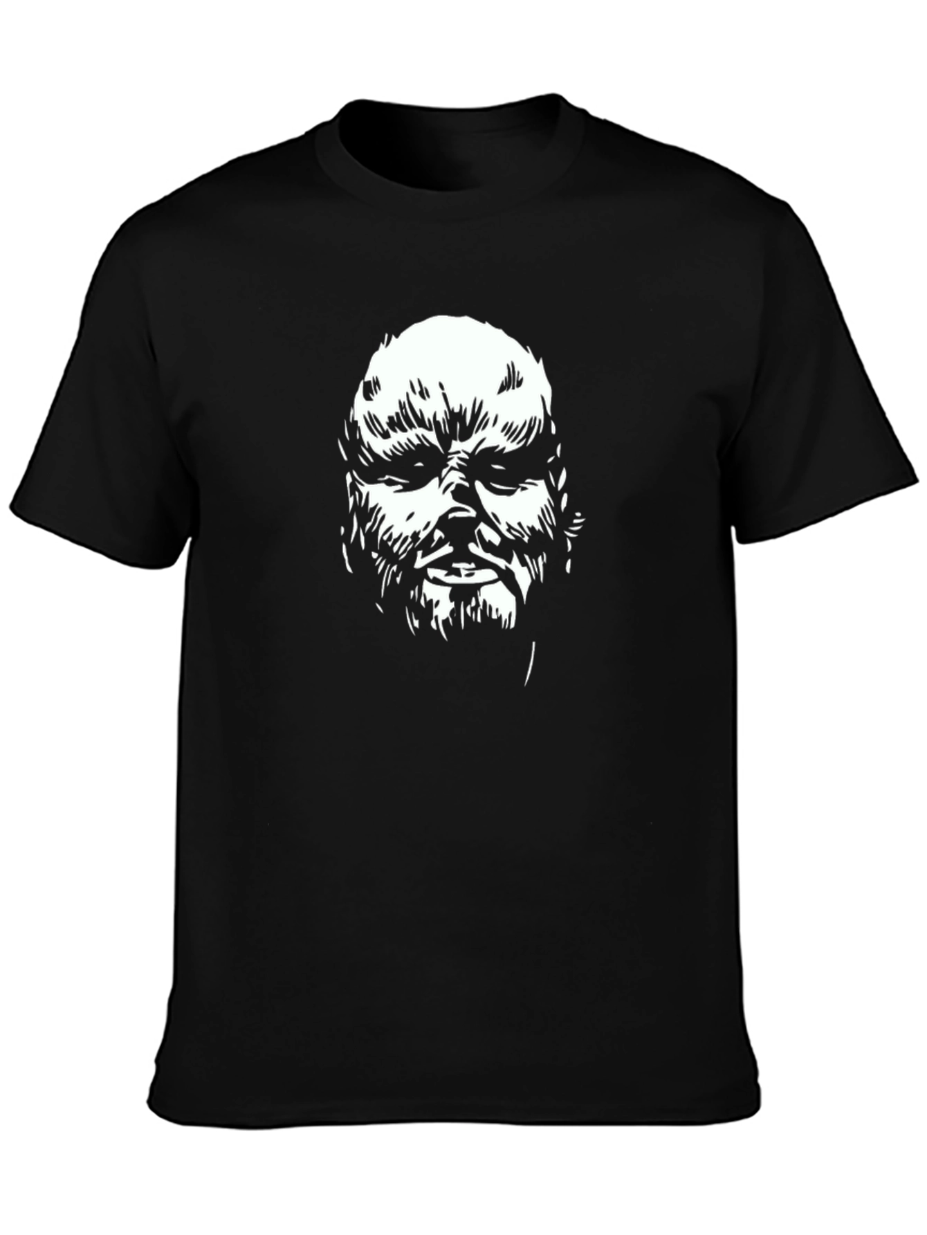 Black Graphic Tee - Grotesque Face Design