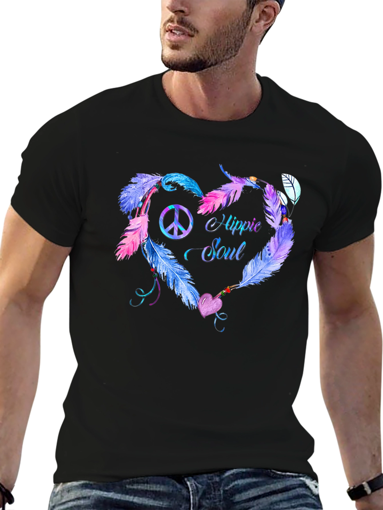Hippie Soul Feather Heart T-Shirt