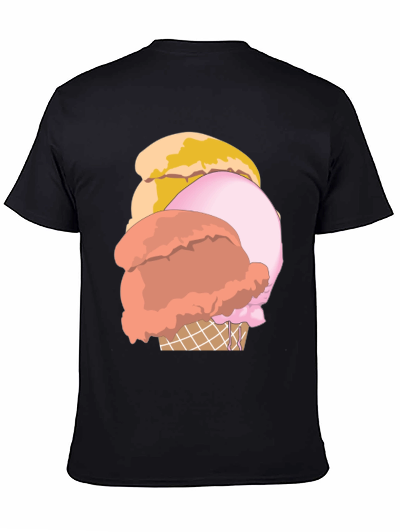 Ice Cream Graphic Tee - Casual Black T-Shirt
