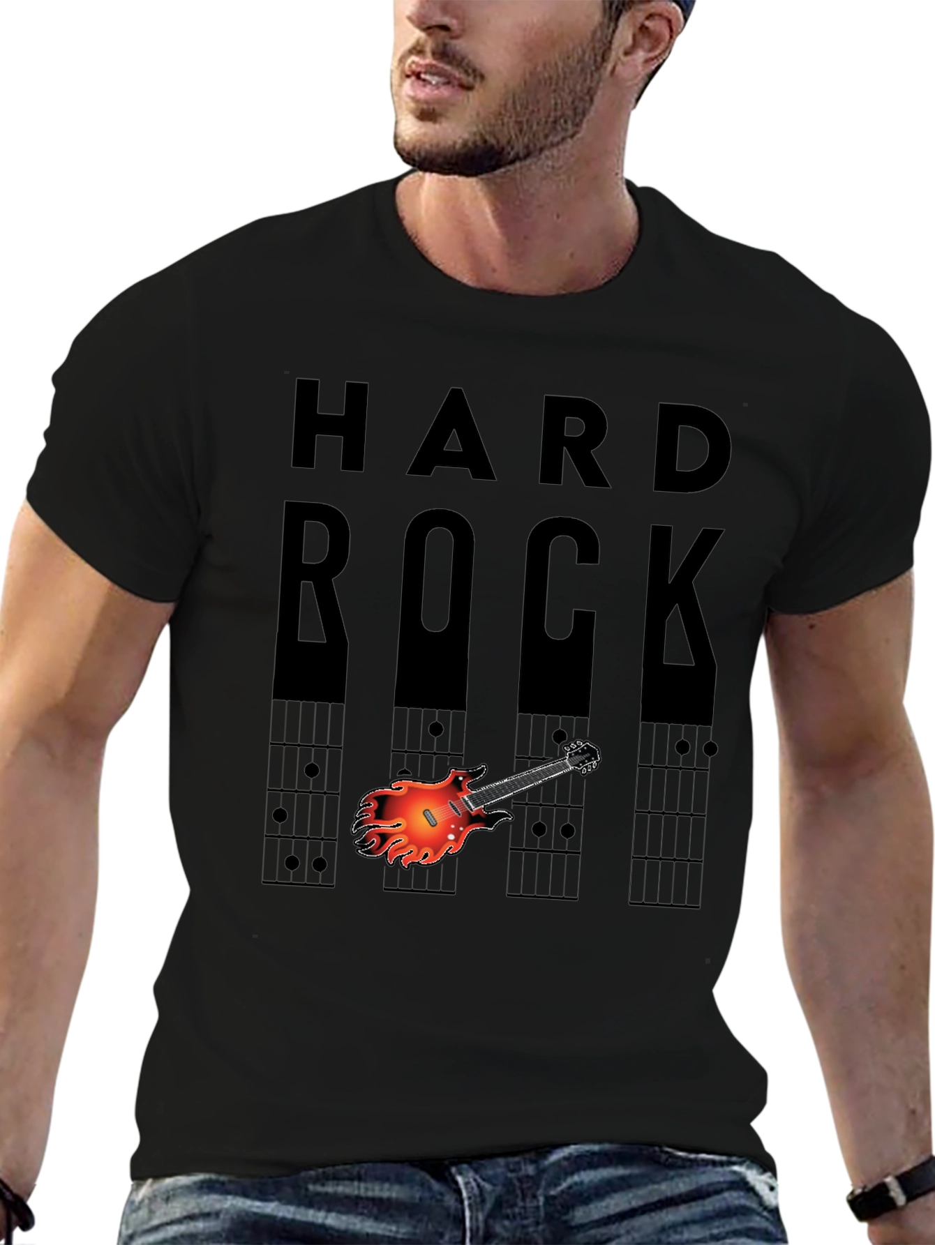 Hard Rock Guitar Graphic Tee - Music Lover T-Shirt