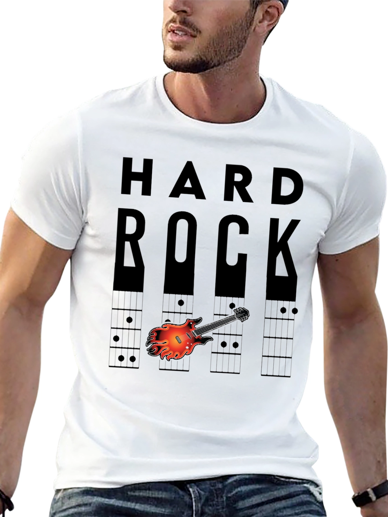 Hard Rock Guitar Graphic Tee - Music Lover T-Shirt