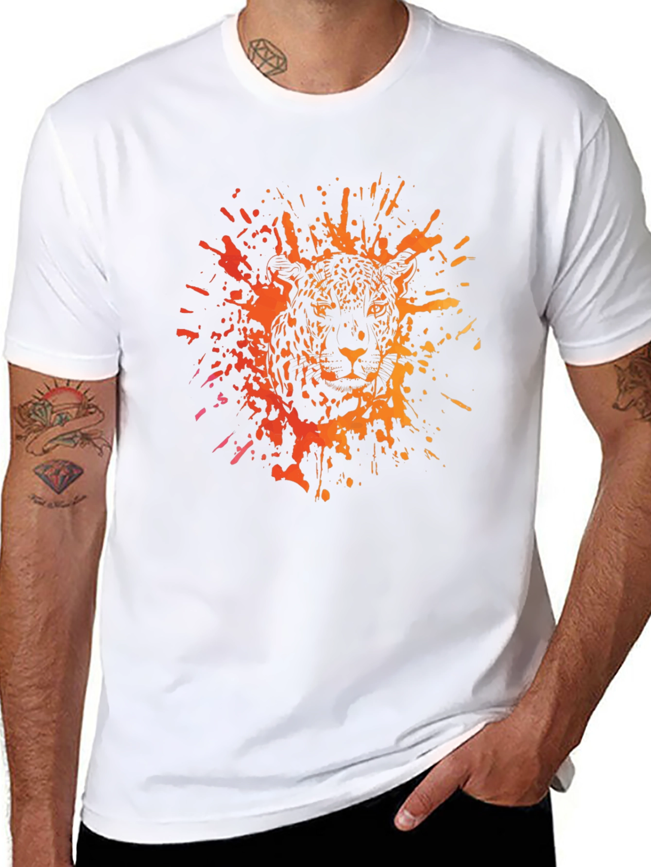 Jaguar Splatter Graphic Black T-Shirt