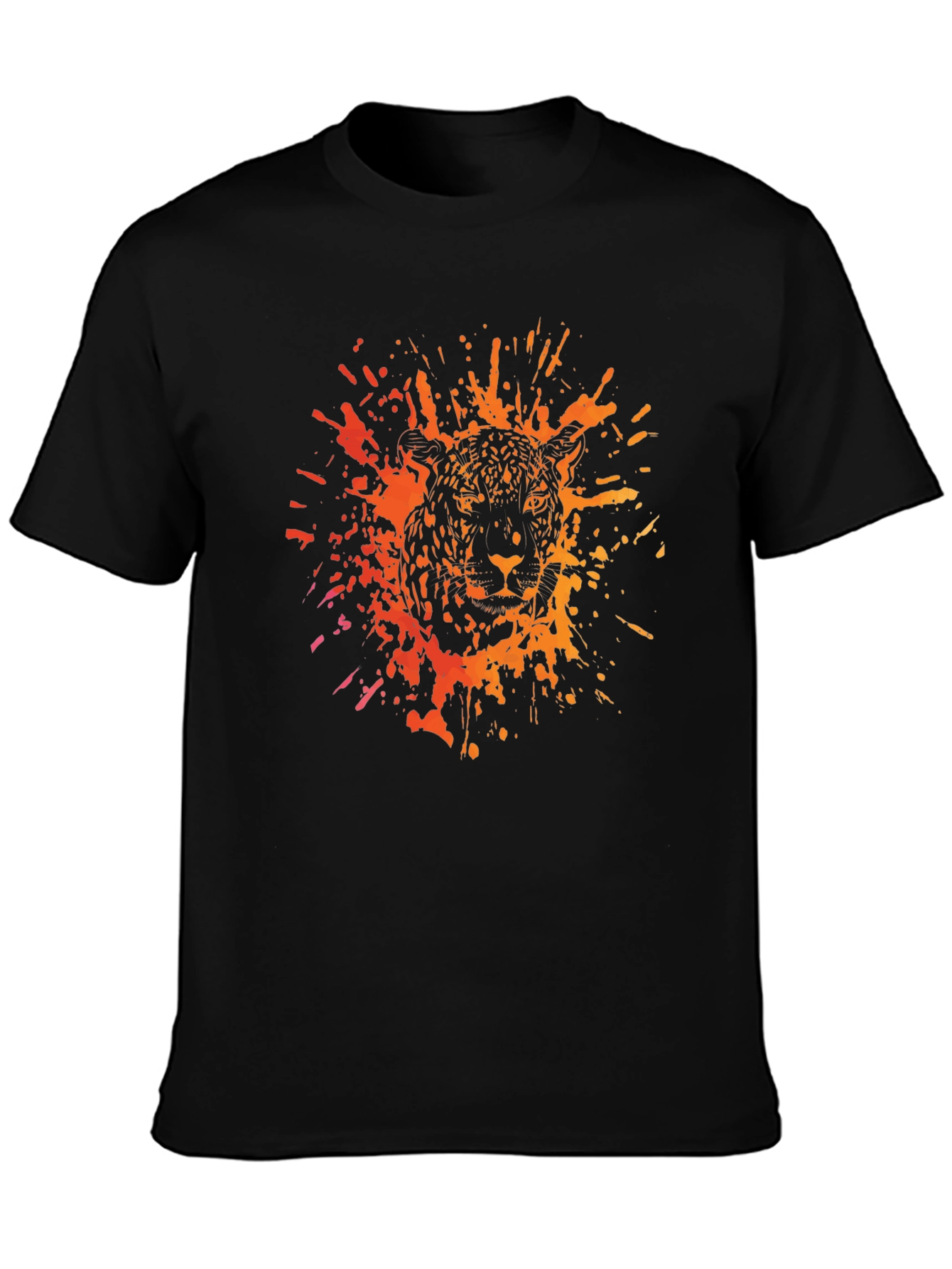 Jaguar Splatter Graphic Black T-Shirt