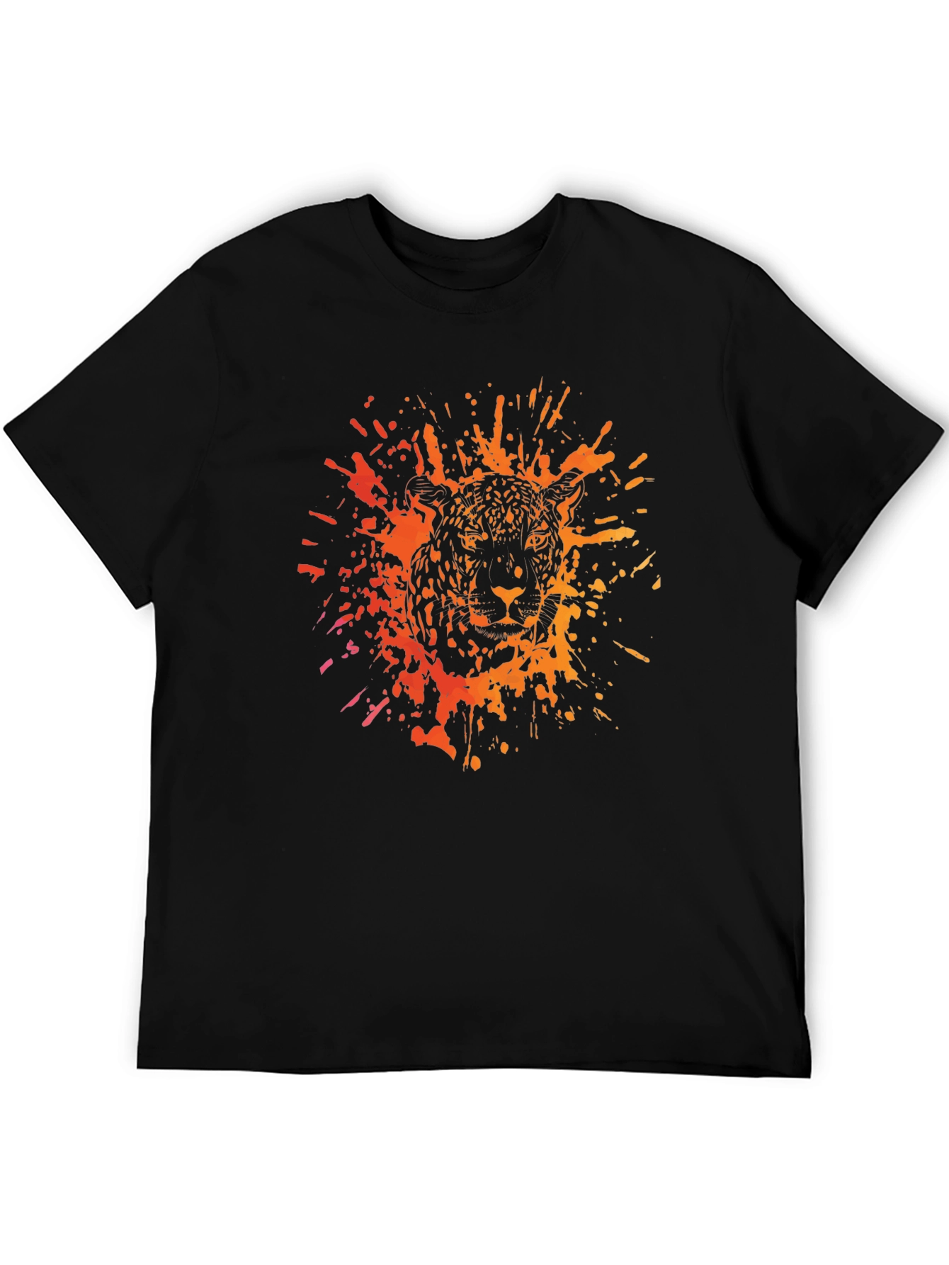 Jaguar Splatter Graphic Black T-Shirt
