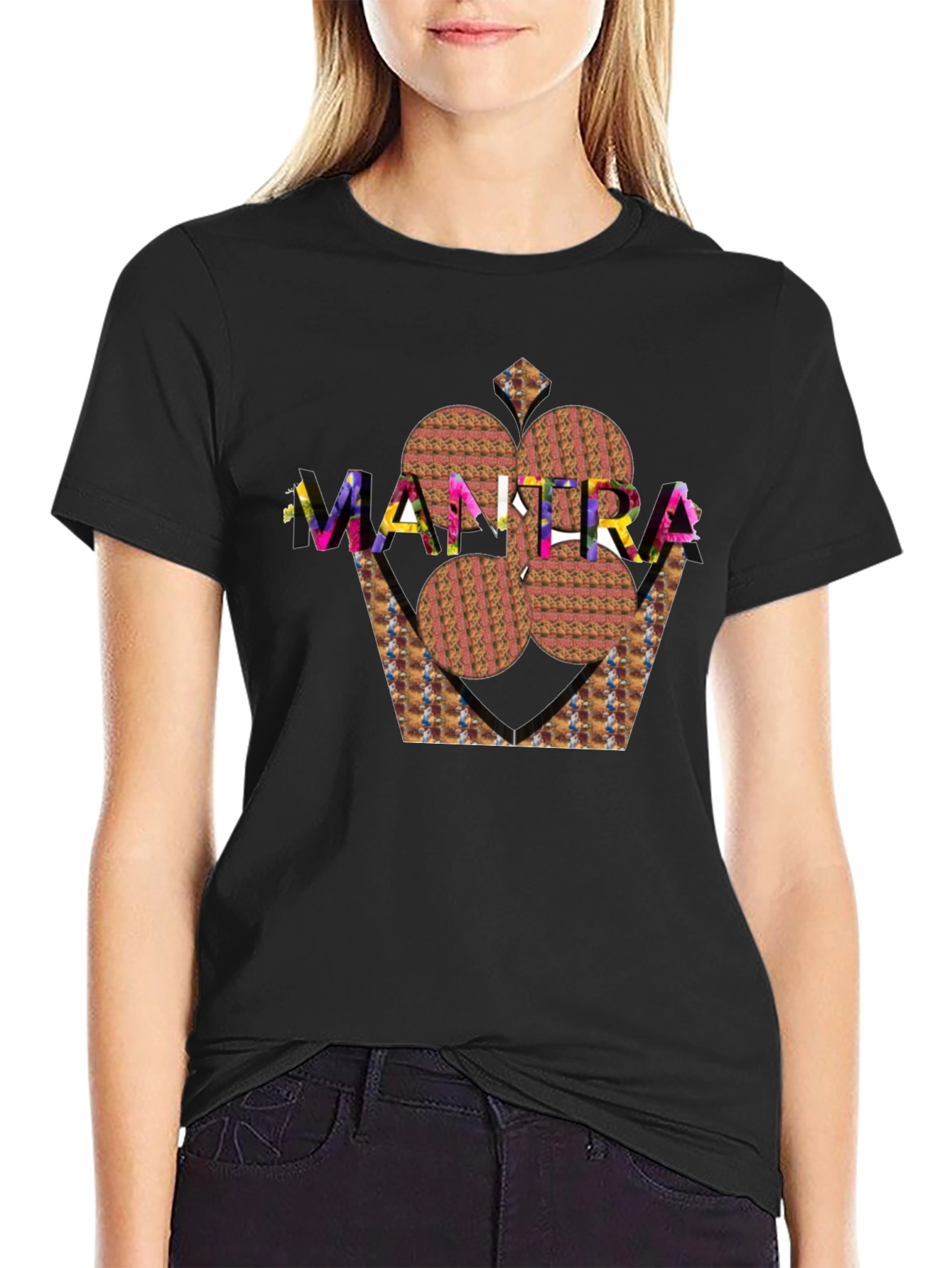 Mantra Graphic Black T-Shirt Stylish Design