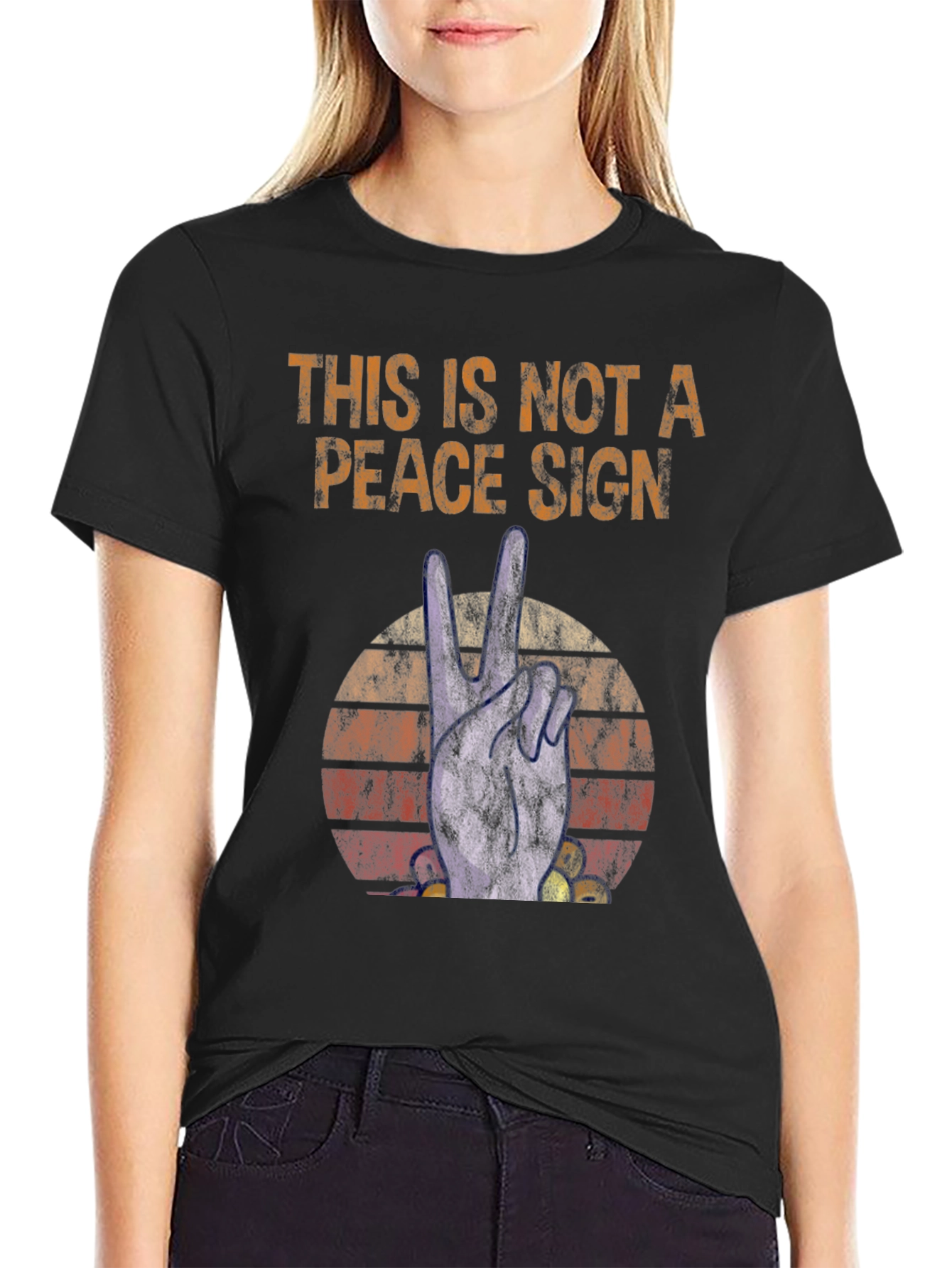 Not a Peace Sign Graphic T-Shirt