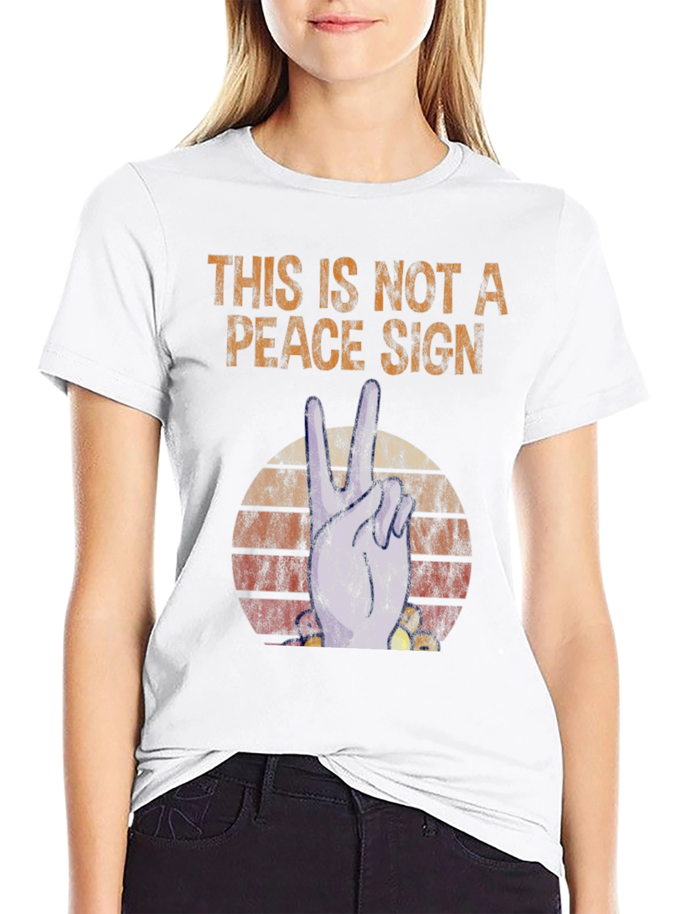 Not a Peace Sign Graphic T-Shirt
