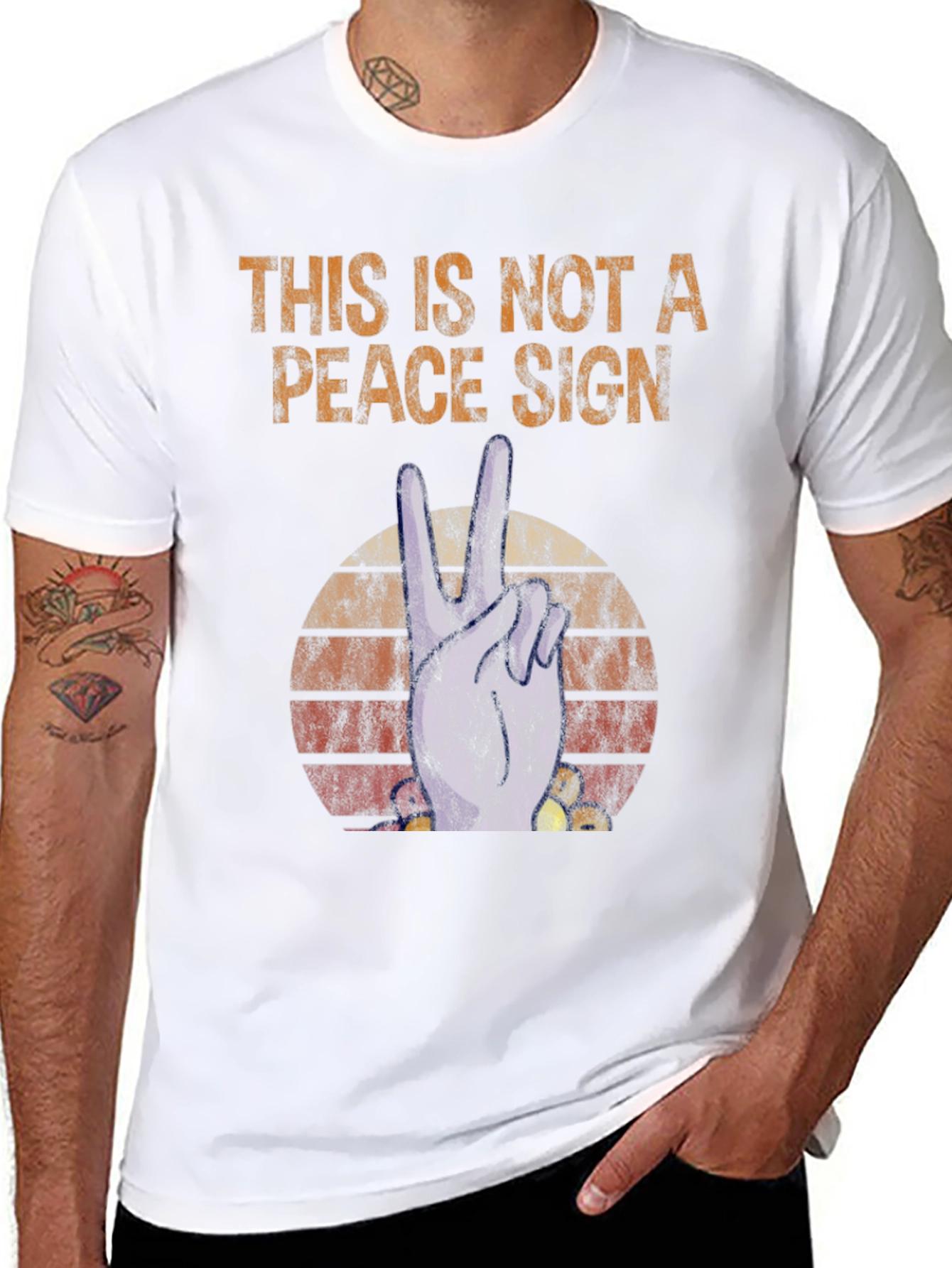 Not a Peace Sign Graphic T-Shirt