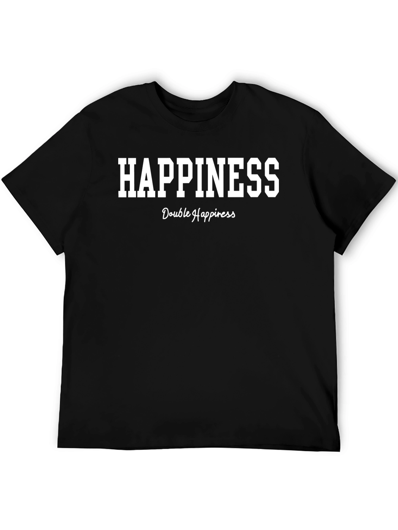 Happiness Graphic Print Crew Neck T-Shirt