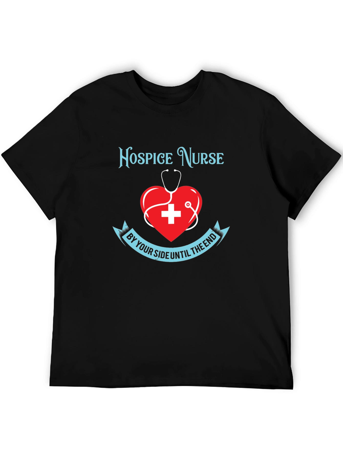 Hospice Nurse T-Shirt Heart Stethoscope