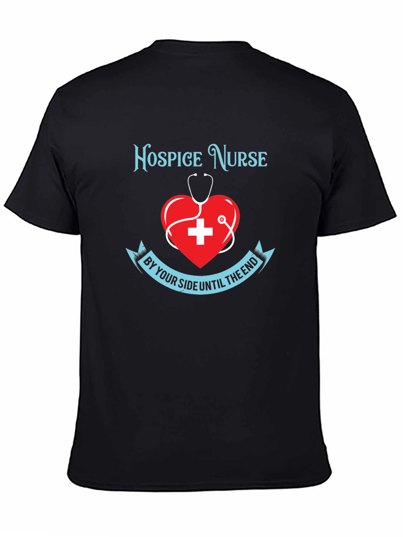 Hospice Nurse T-Shirt Heart Stethoscope
