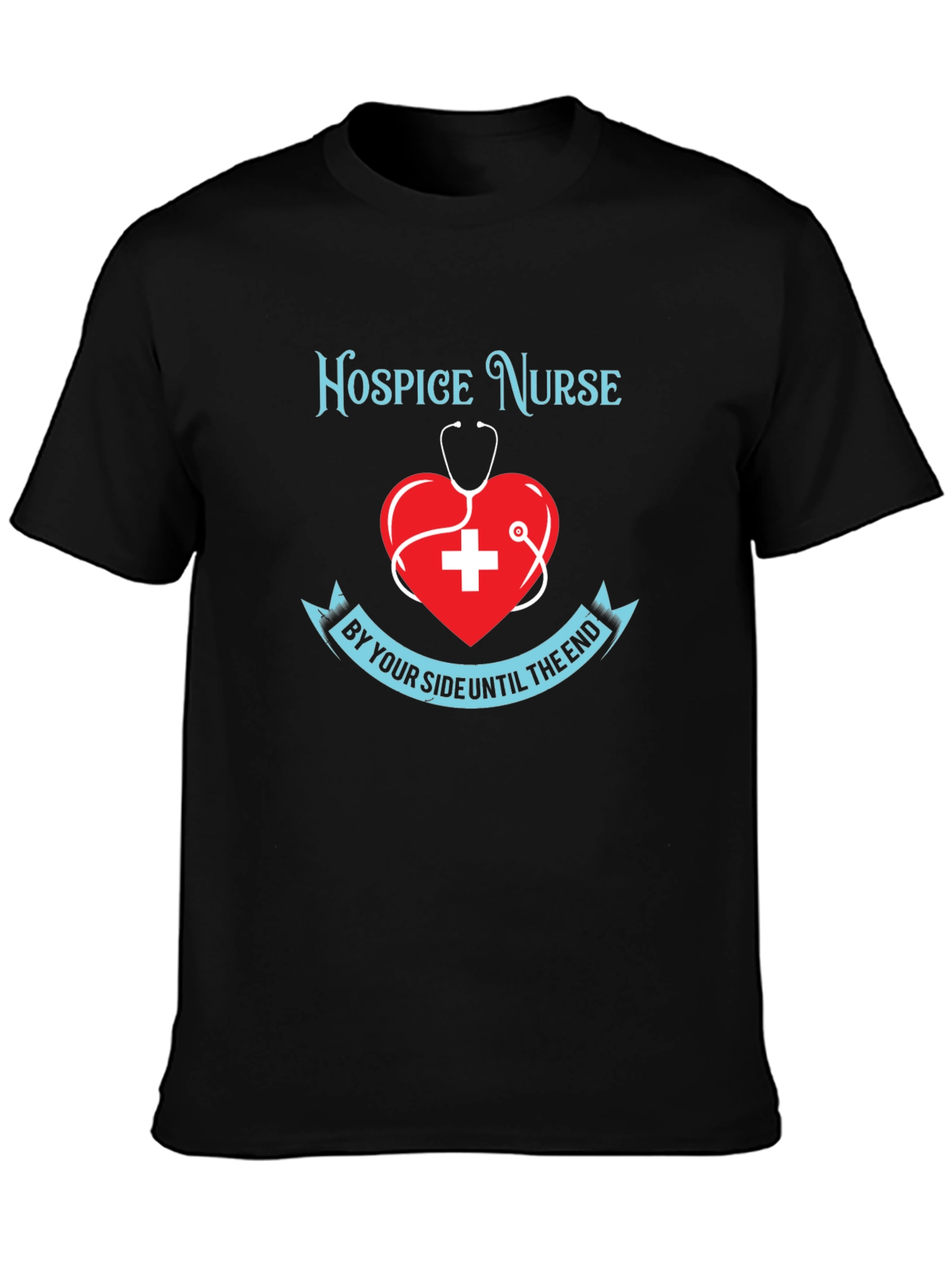 Hospice Nurse T-Shirt Heart Stethoscope