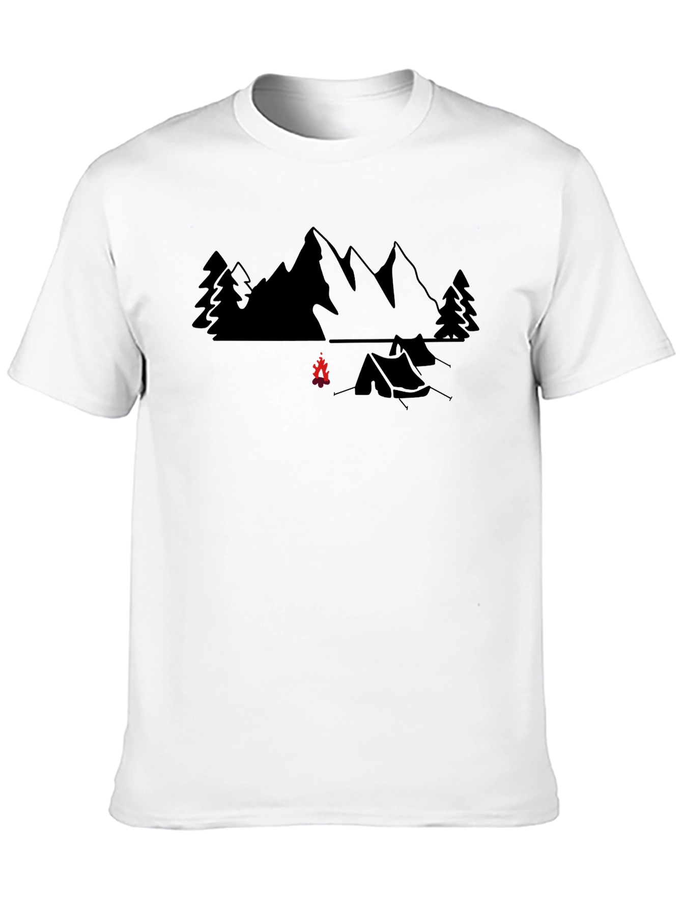 Camping Adventure T-Shirt - Mountain Campfire Design
