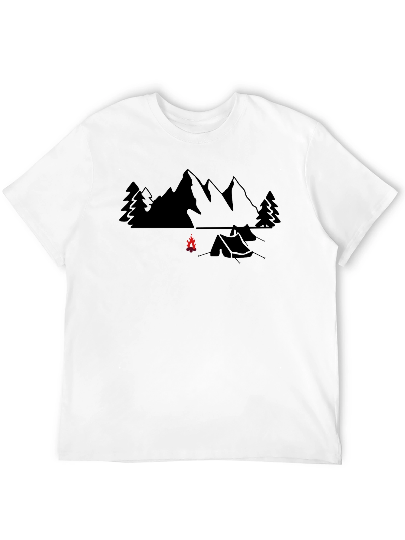 Camping Adventure T-Shirt - Mountain Campfire Design