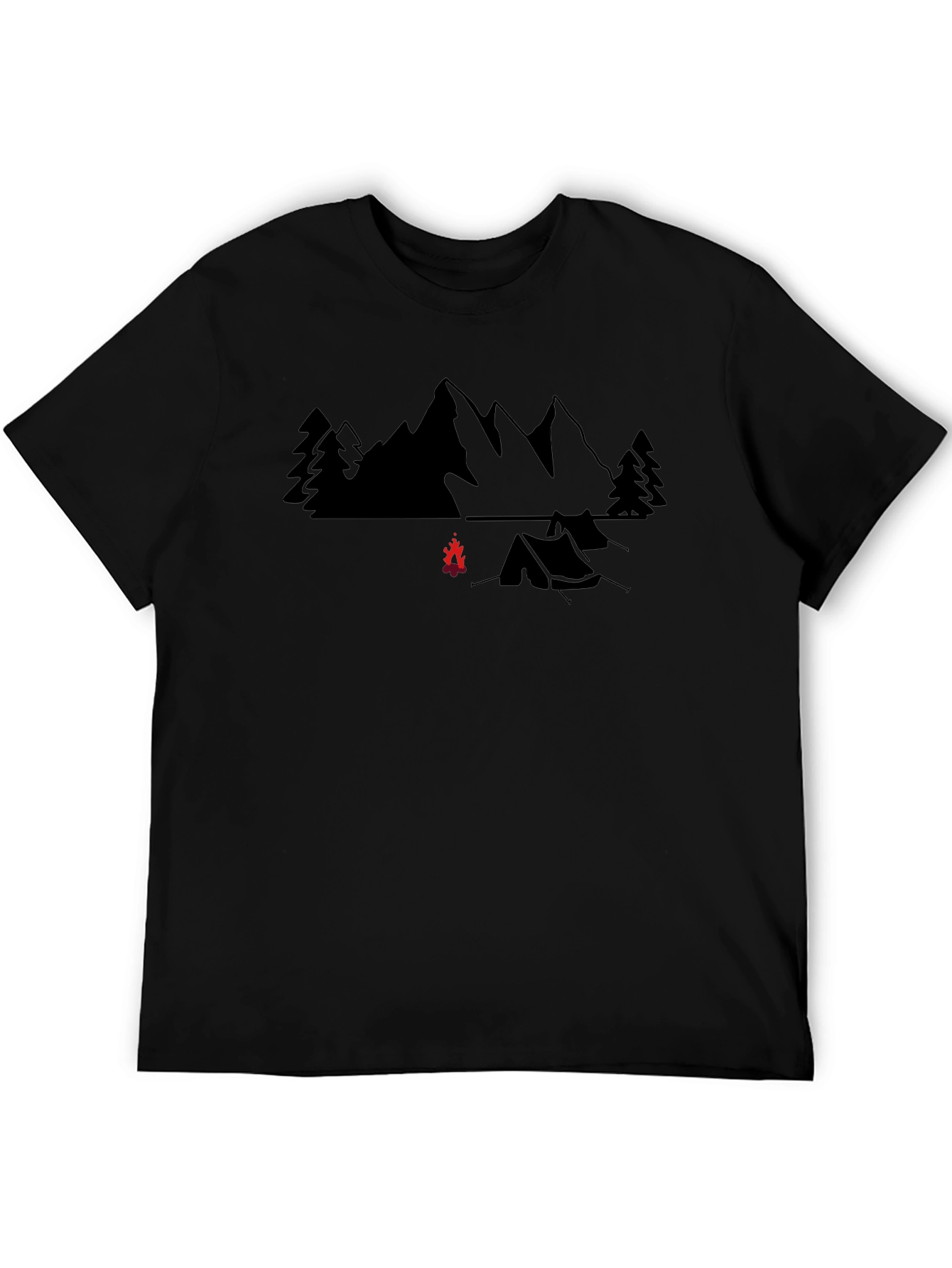 Camping Adventure T-Shirt - Mountain Campfire Design