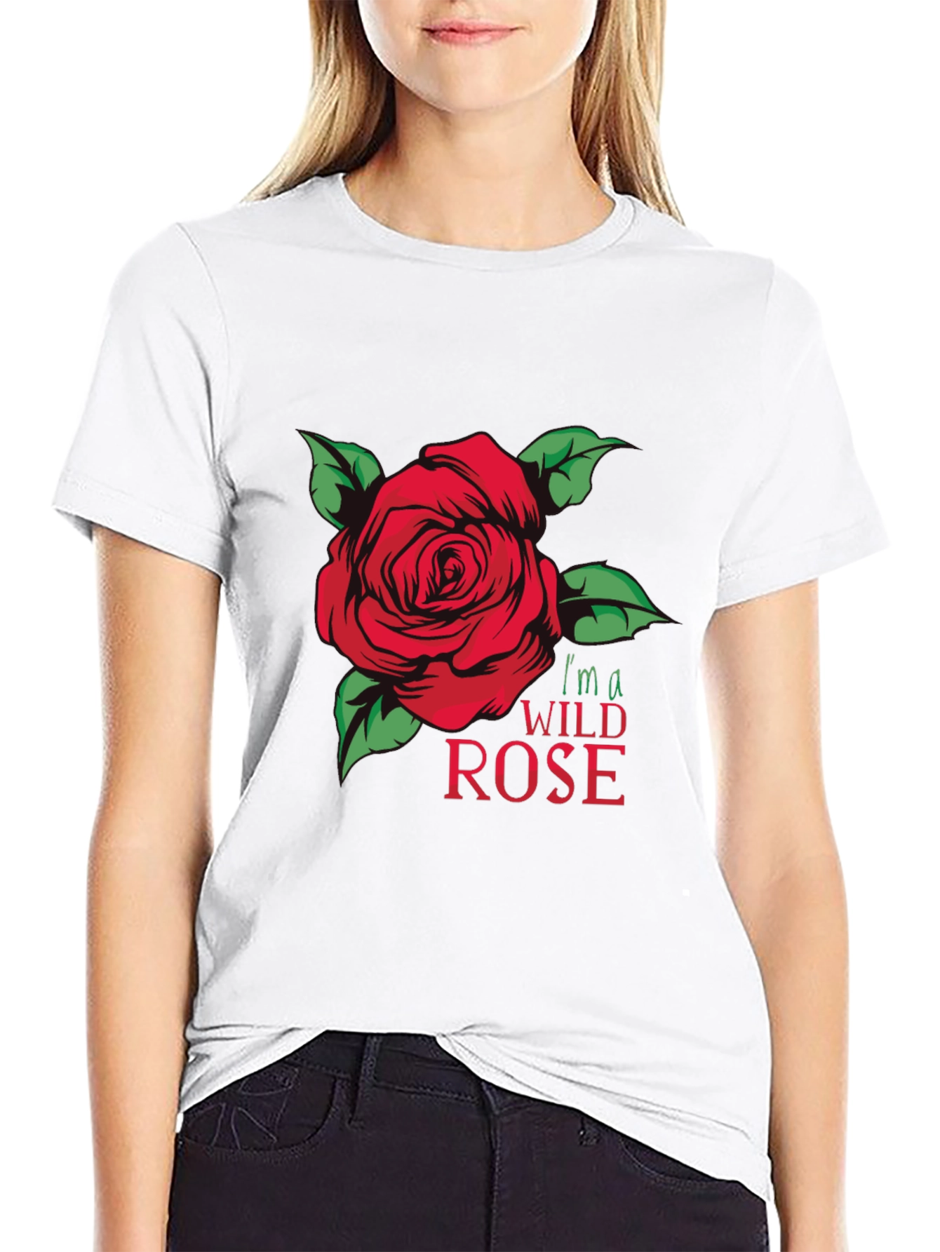 Wild Rose Graphic Tee - Black