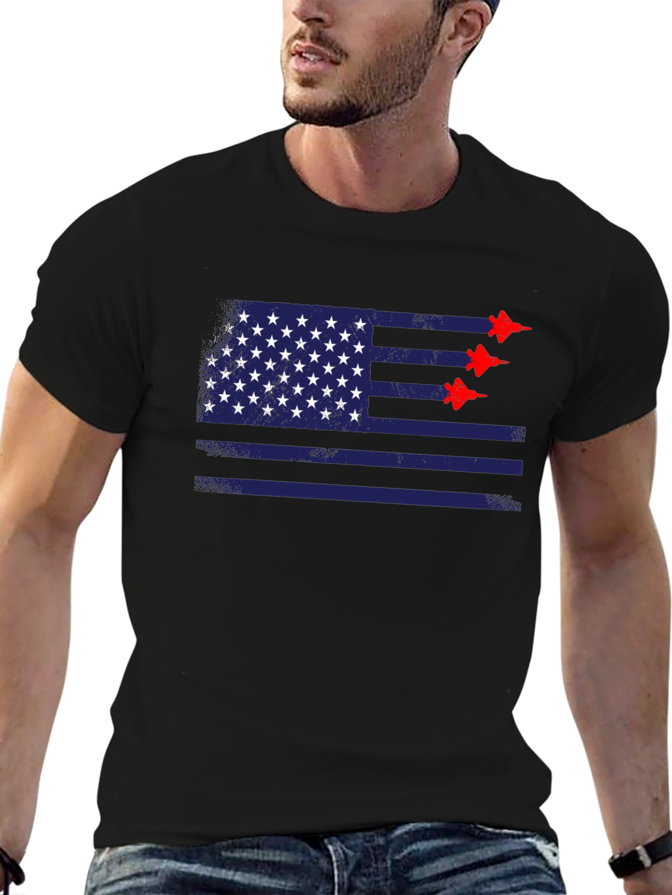 American Flag Jet T-Shirt - Patriotic Style