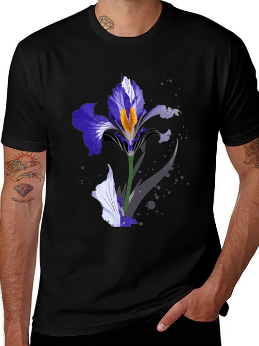Floral Iris T-Shirt - Black