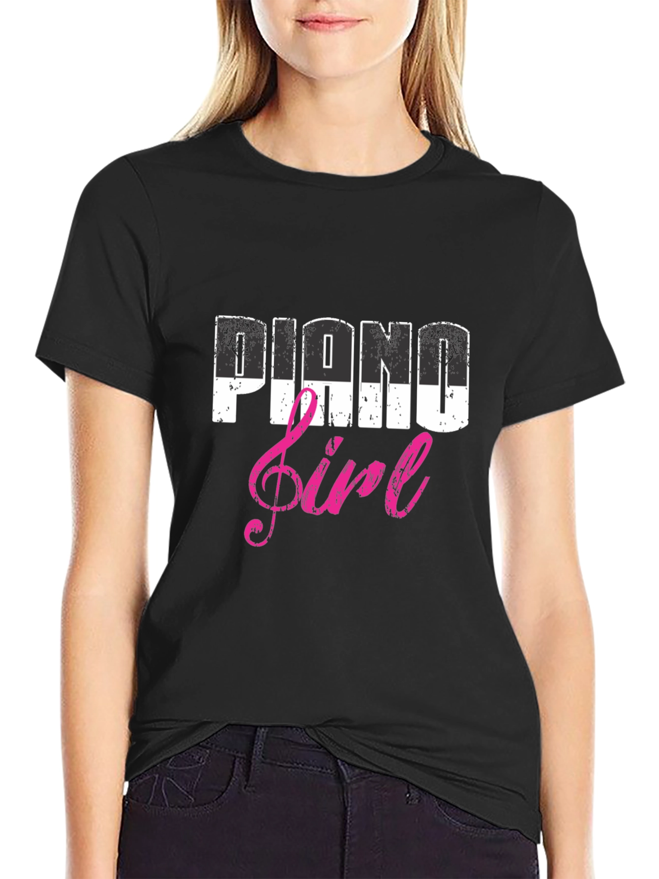 Piano Girl Tee - Music Lover T-Shirt