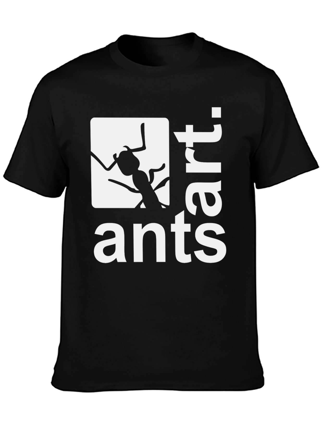 Ants Art Graphic Tee - Stylish Black Cotton T-Shirt