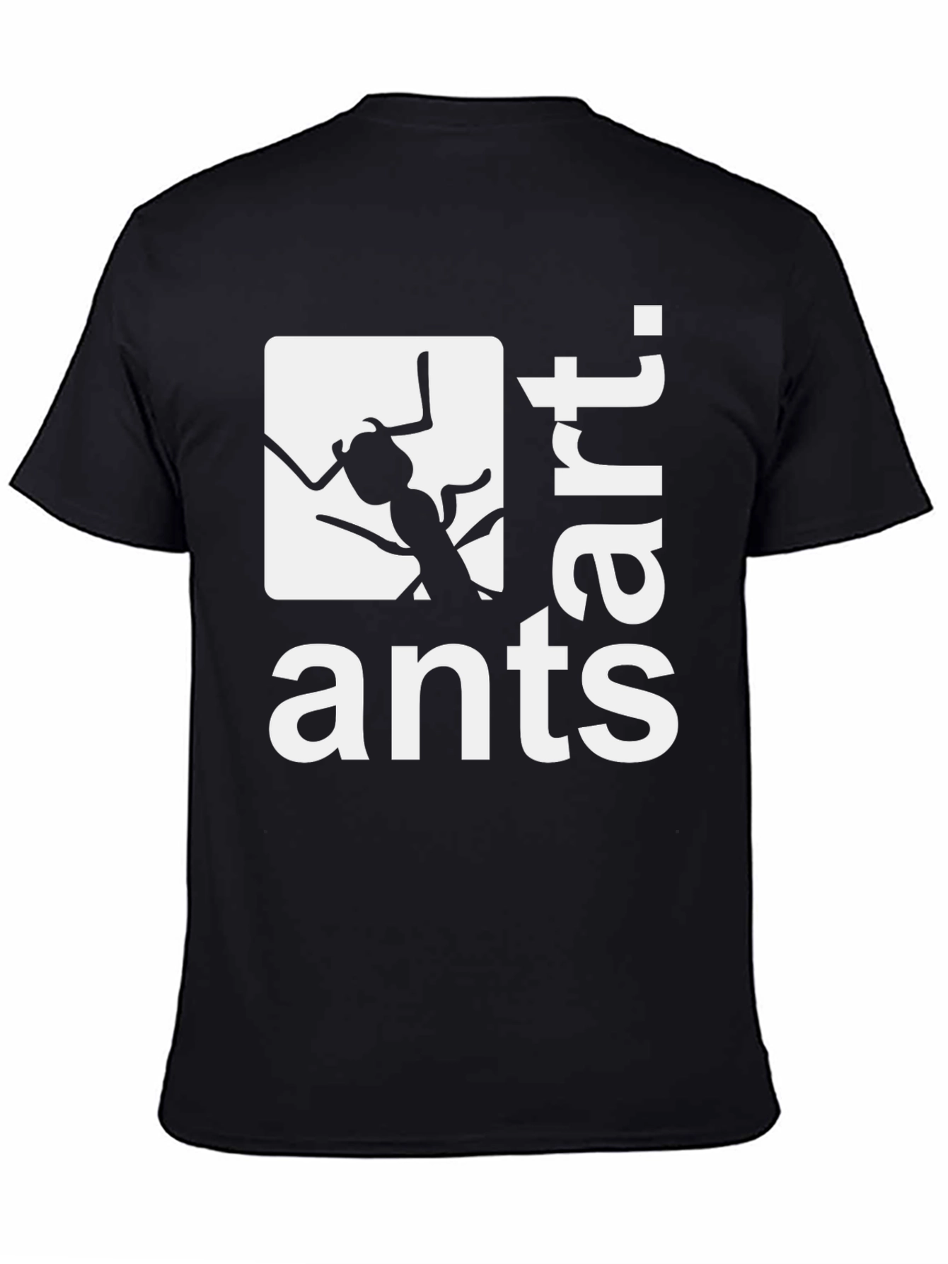 Ants Art Graphic Tee - Stylish Black Cotton T-Shirt