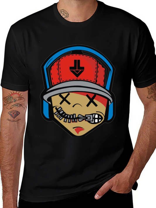 Cartoon Character Graphic Print Black T-Shirt