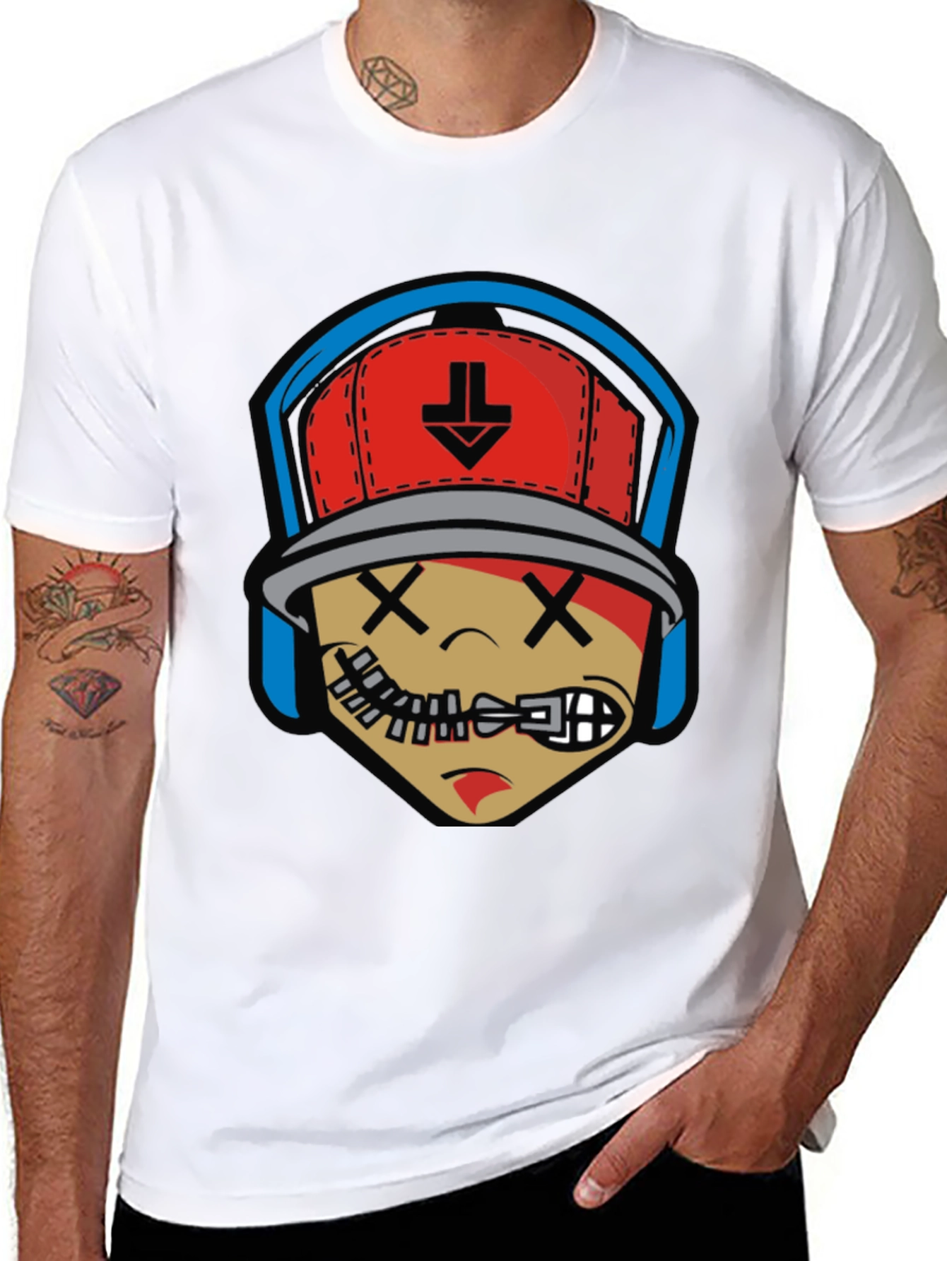Cartoon Character Graphic Print Black T-Shirt