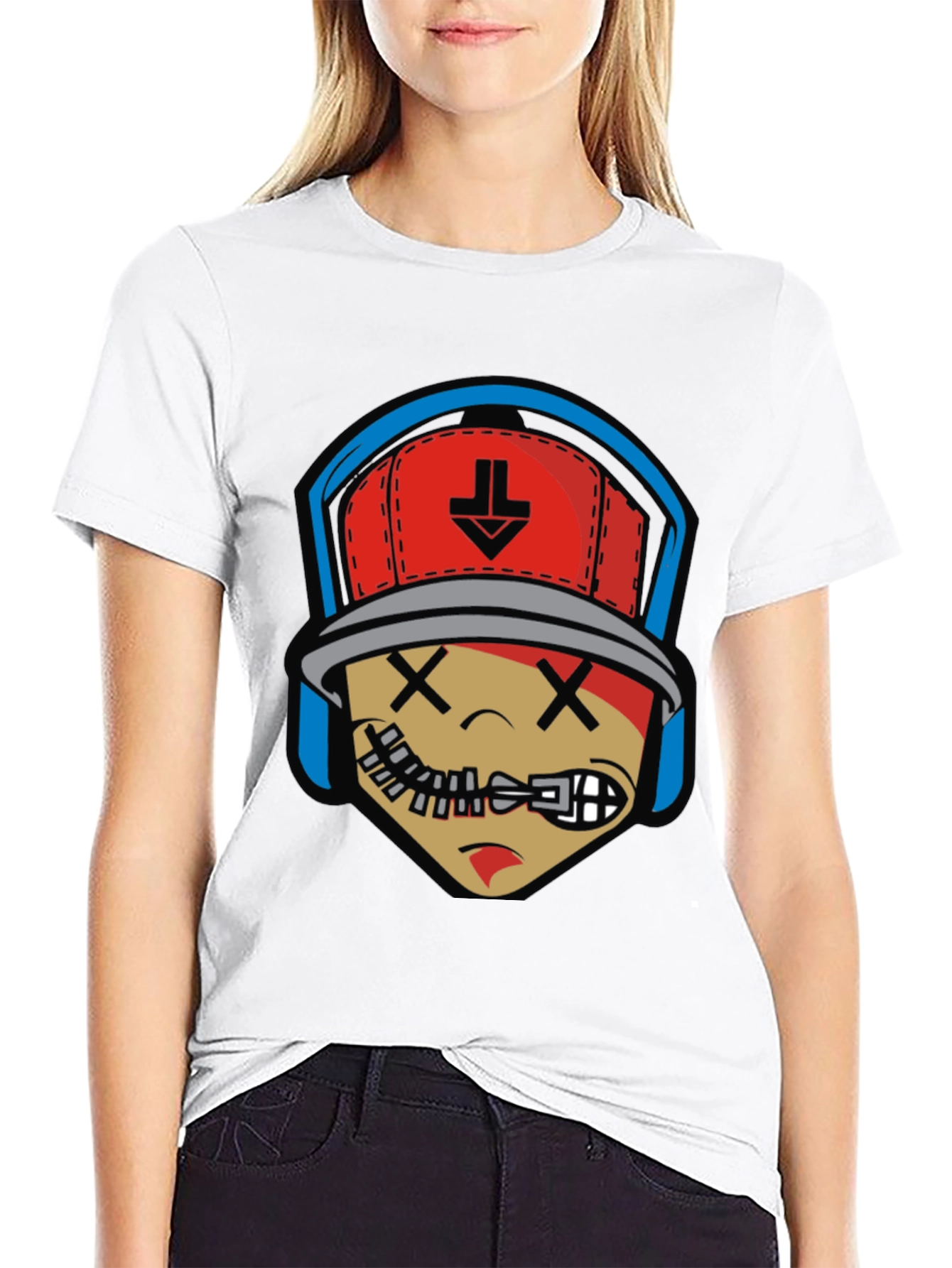 Cartoon Character Graphic Print Black T-Shirt