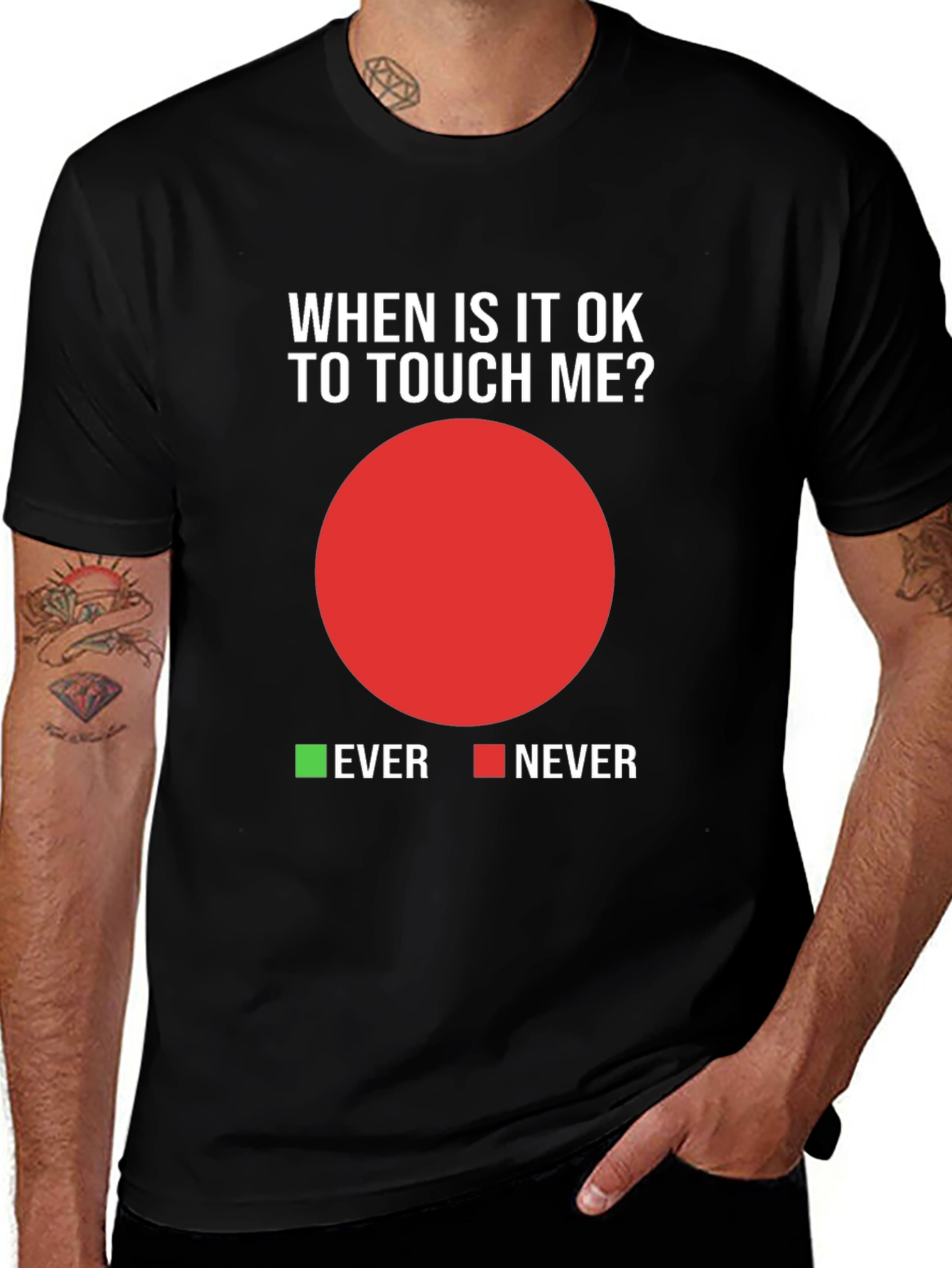 Humorous When To Touch Me? Graphic T-Shirt