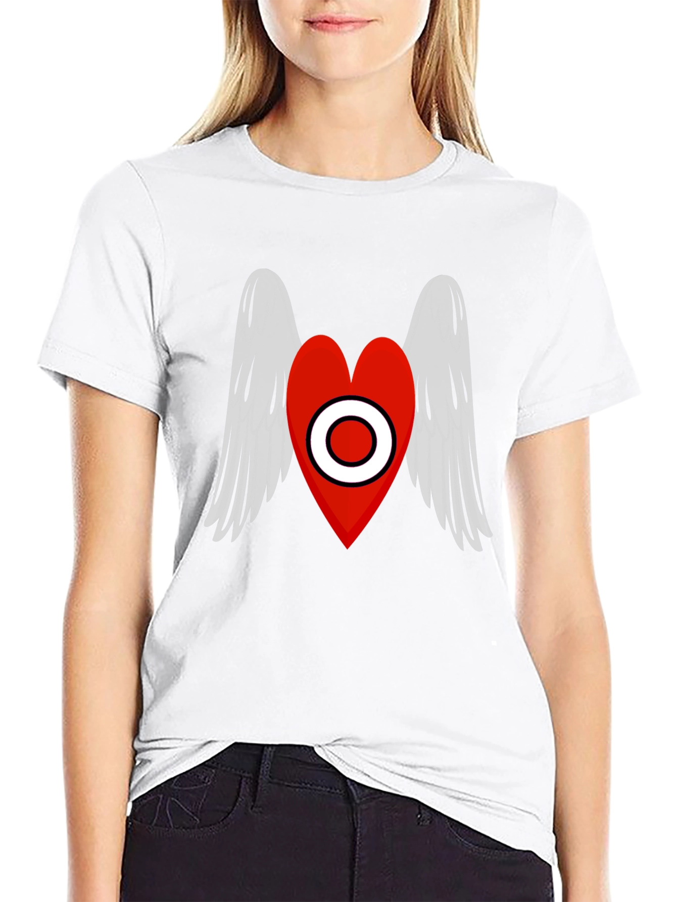 Heart Wings Graphic Tee - Black