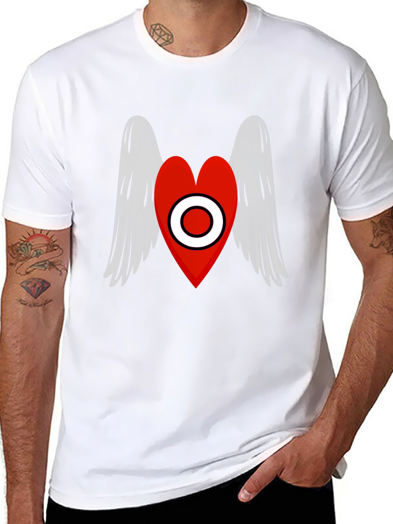 Heart Wings Graphic Tee - Black