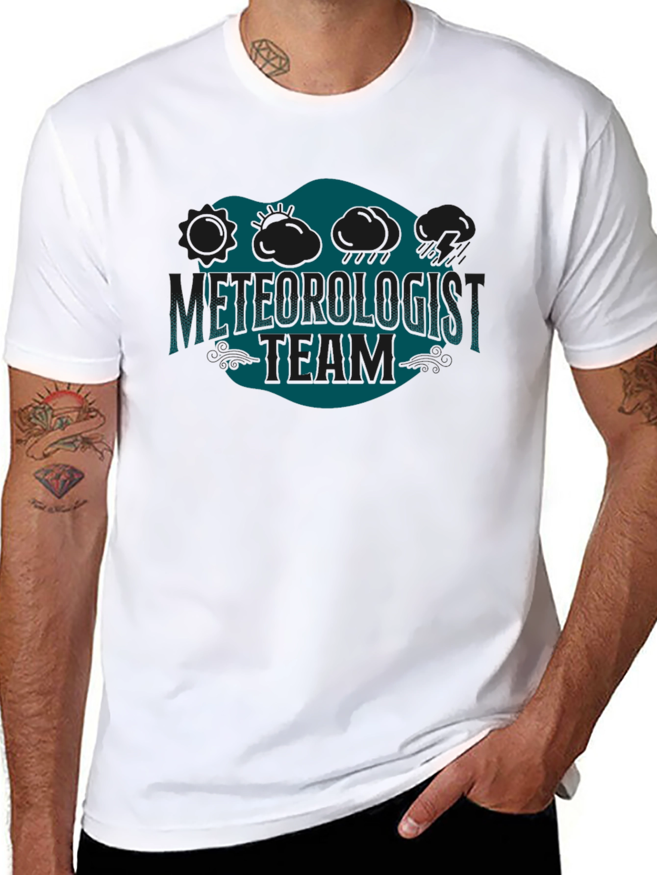 Meteorologist Team Black Graphic T-Shirt