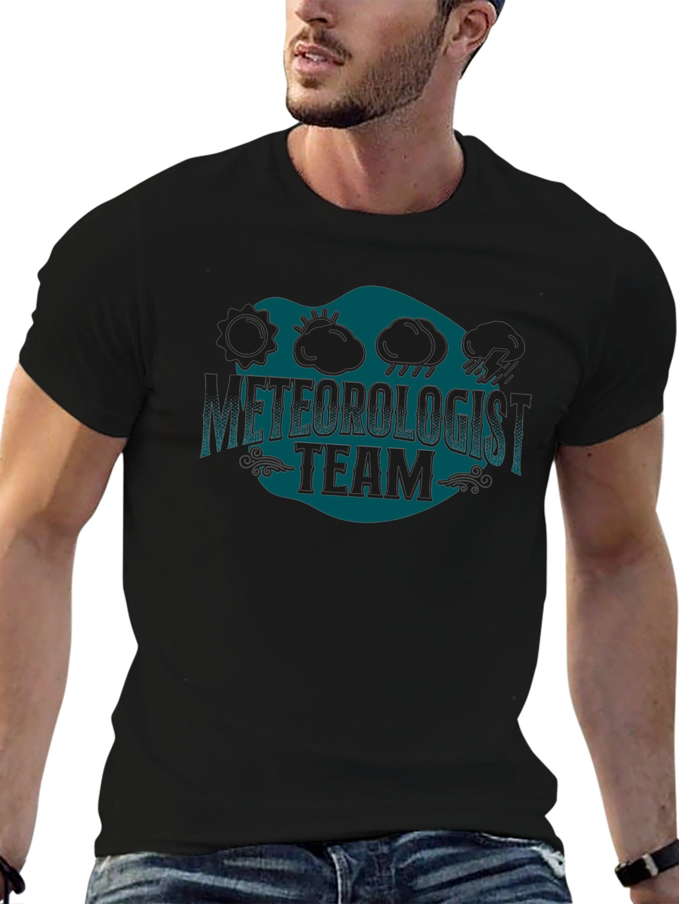 Meteorologist Team Black Graphic T-Shirt