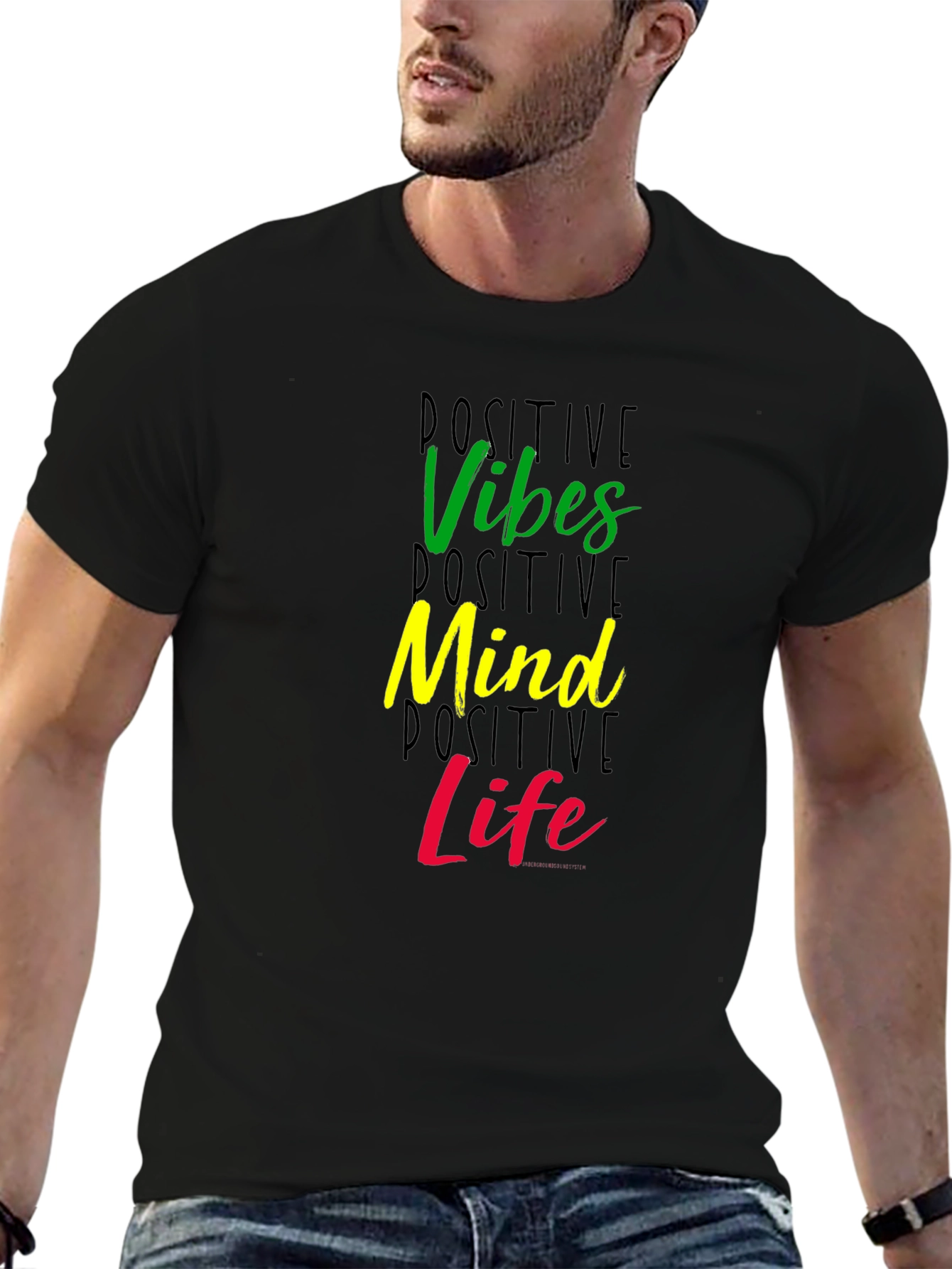 Positive Vibes Mind Life Graphic T-Shirt