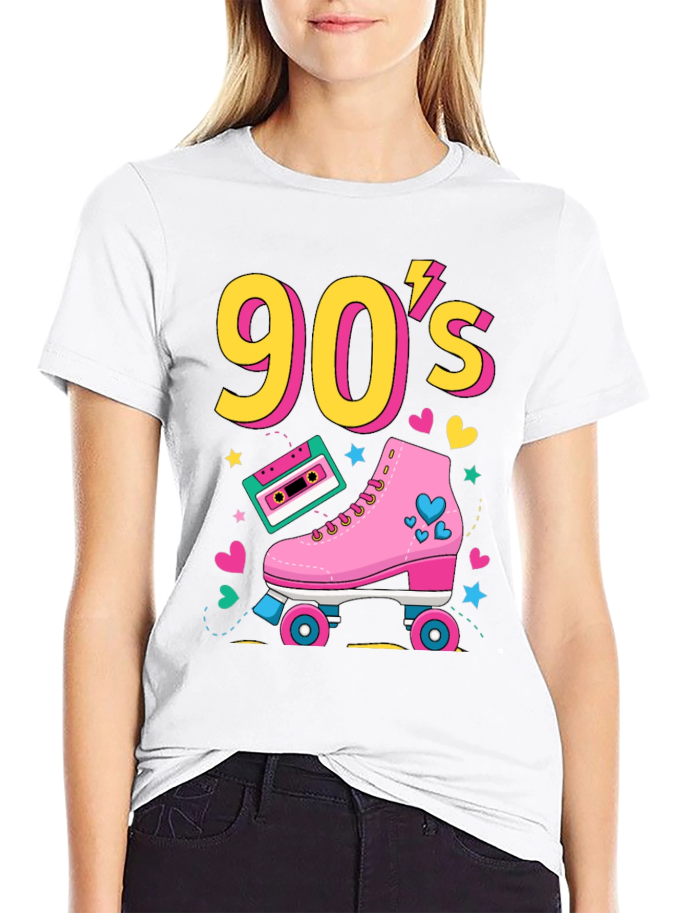 90s Retro Roller Skate Graphic Tee