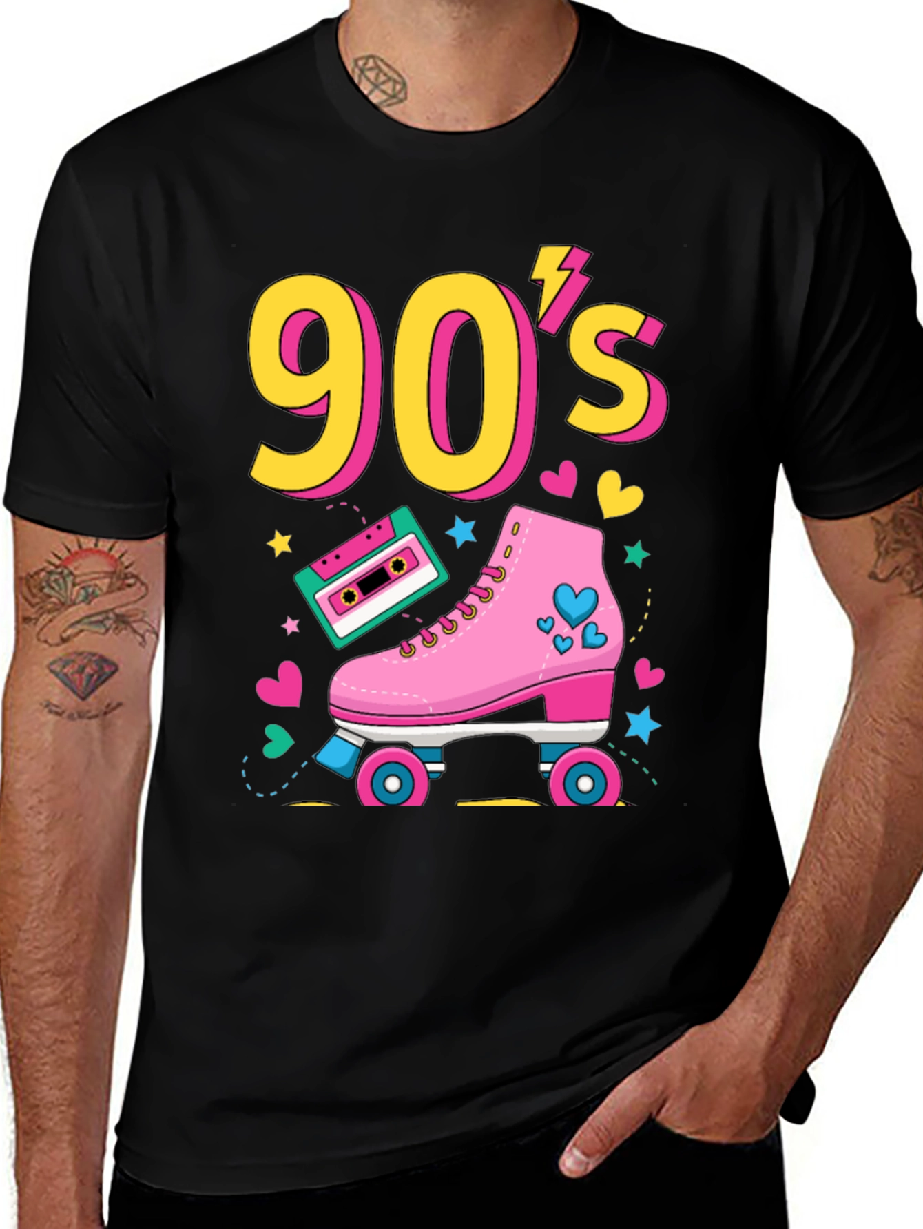 90s Retro Roller Skate Graphic Tee
