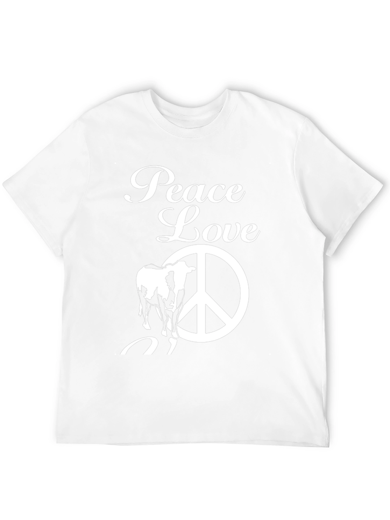 Peace Love Cow T-Shirt - Black Graphic Tee