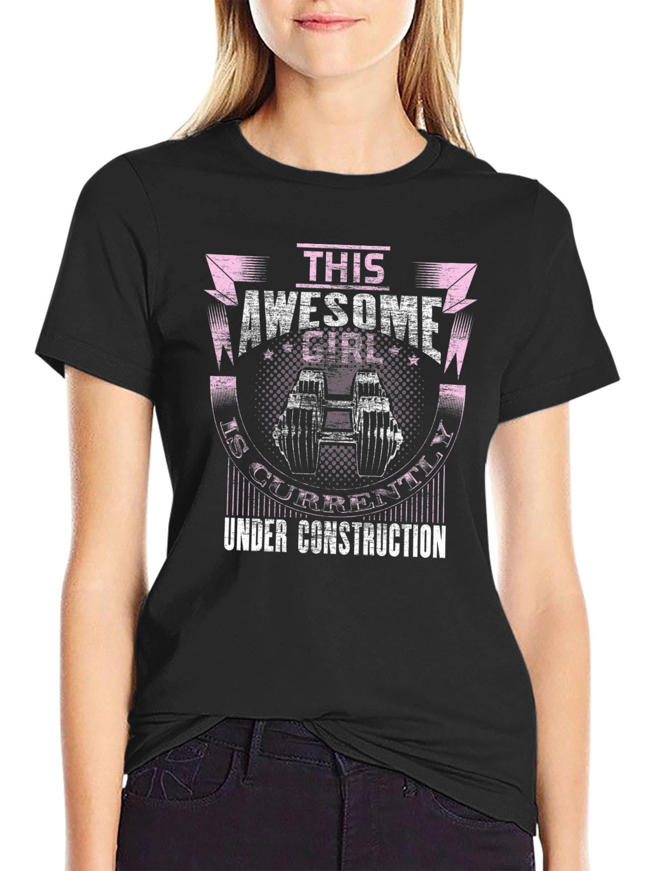 Awesome Girl Under Construction Graphic T-Shirt