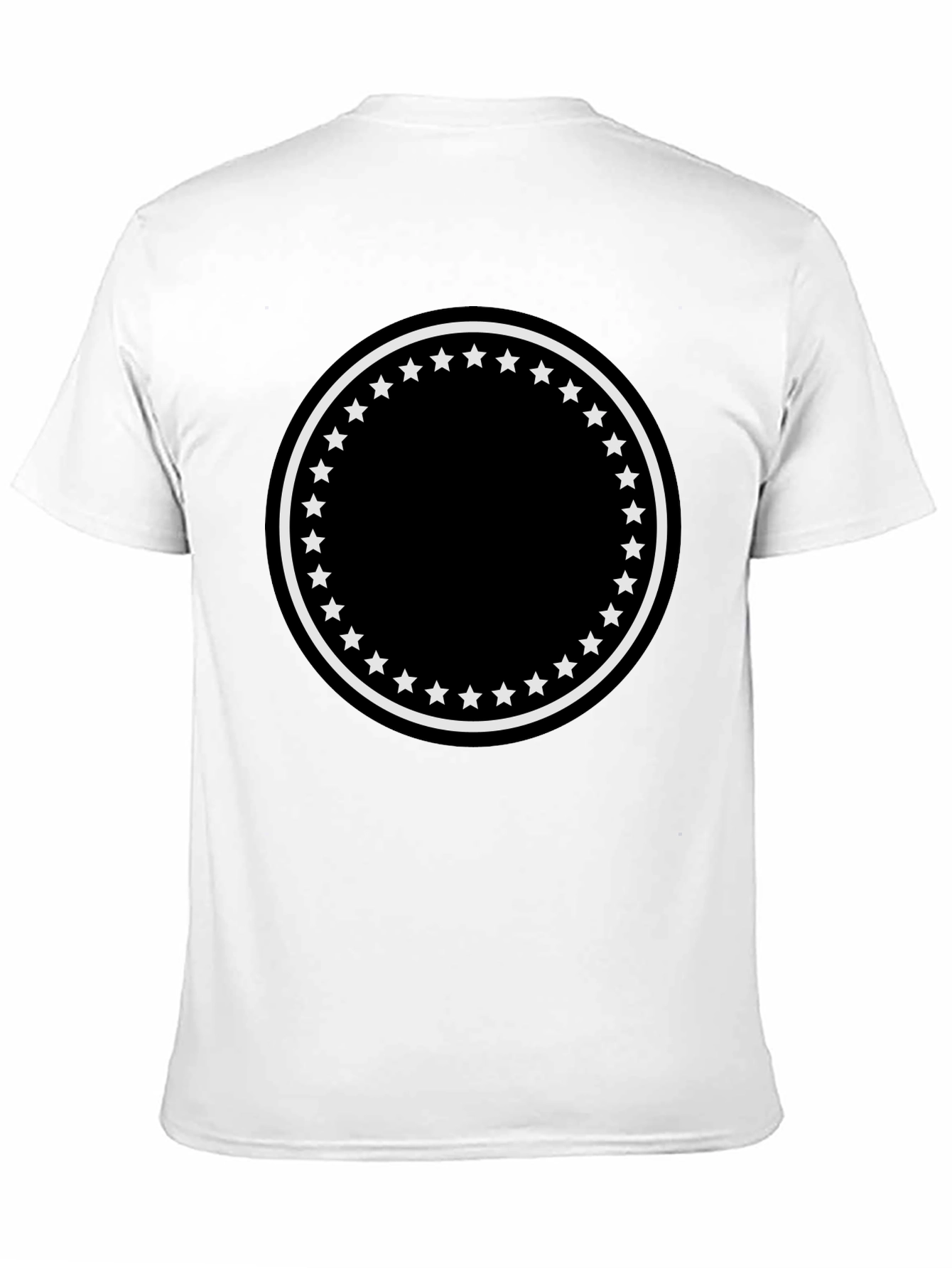 Mens Black T-Shirt with Star Circle Design