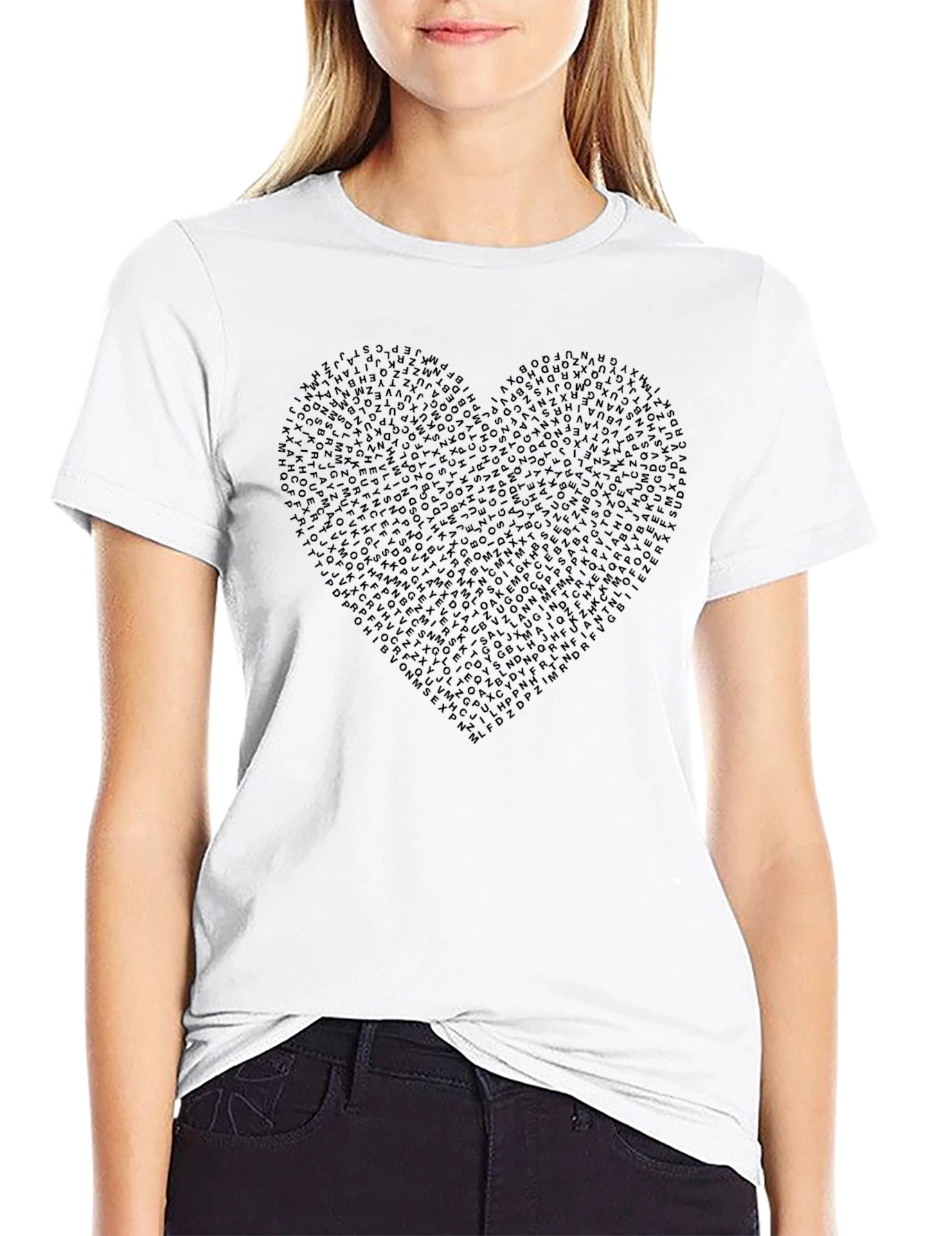 Heart of Letters Graphic Tee - Black