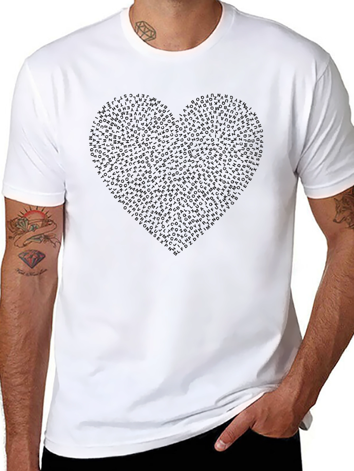 Heart of Letters Graphic Tee - Black