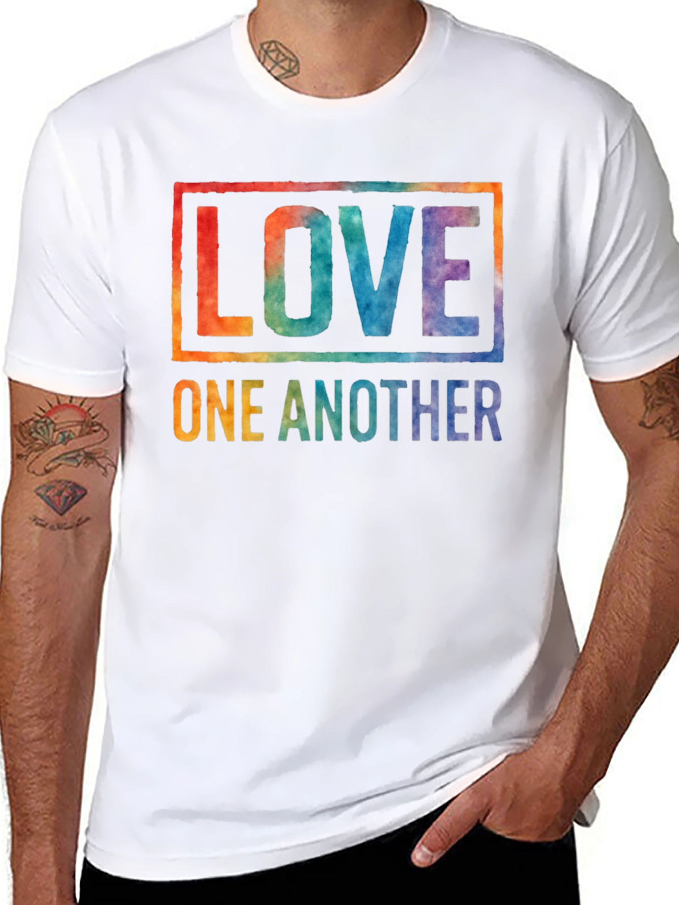 Love One Another Graphic Tee - Black