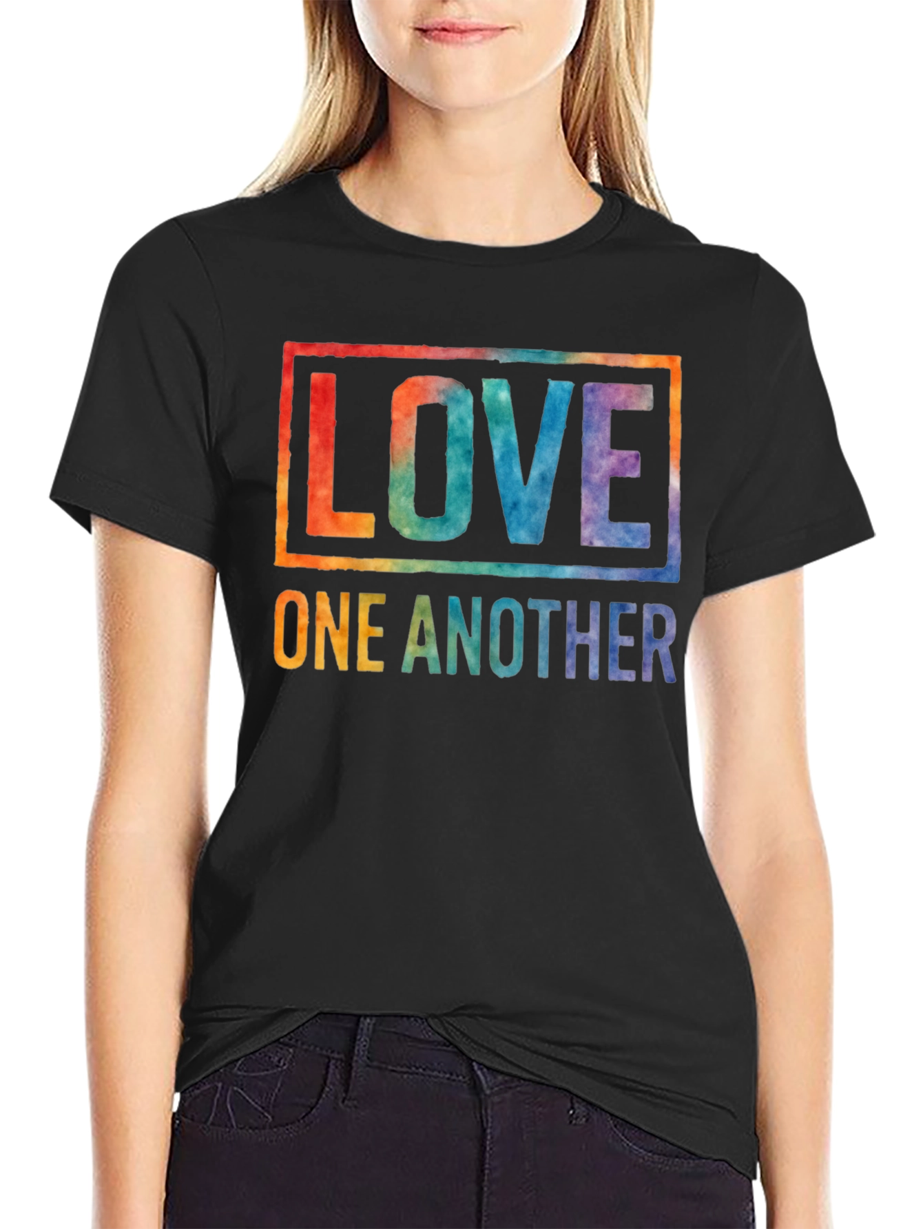 Love One Another Graphic Tee - Black