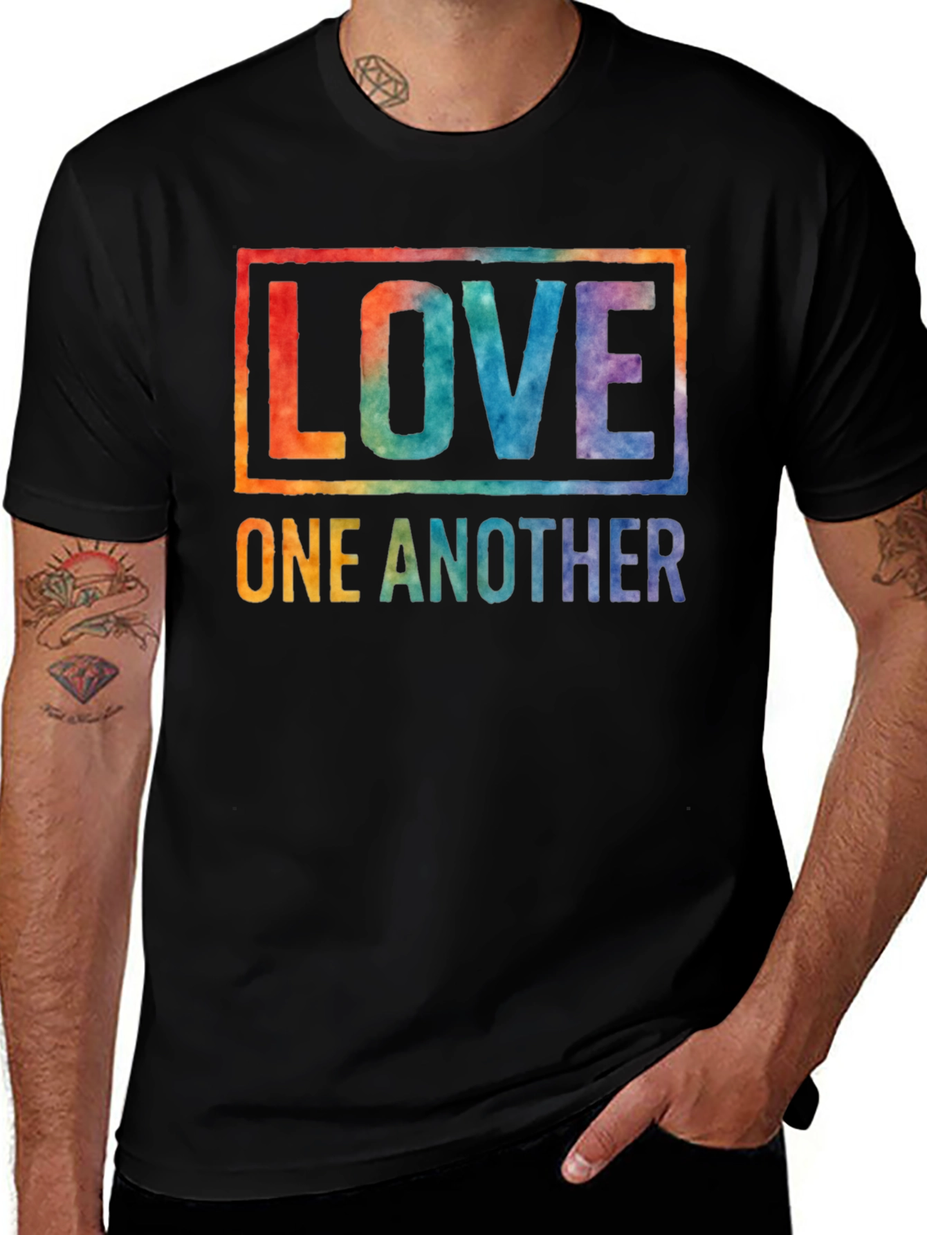 Love One Another Graphic Tee - Black