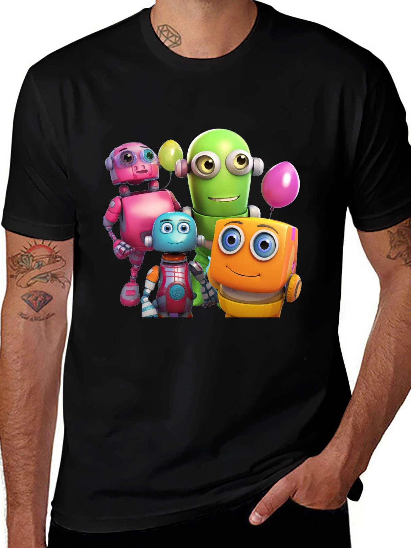 Robot Buddies Graphic T-Shirt - Fun & Unique!