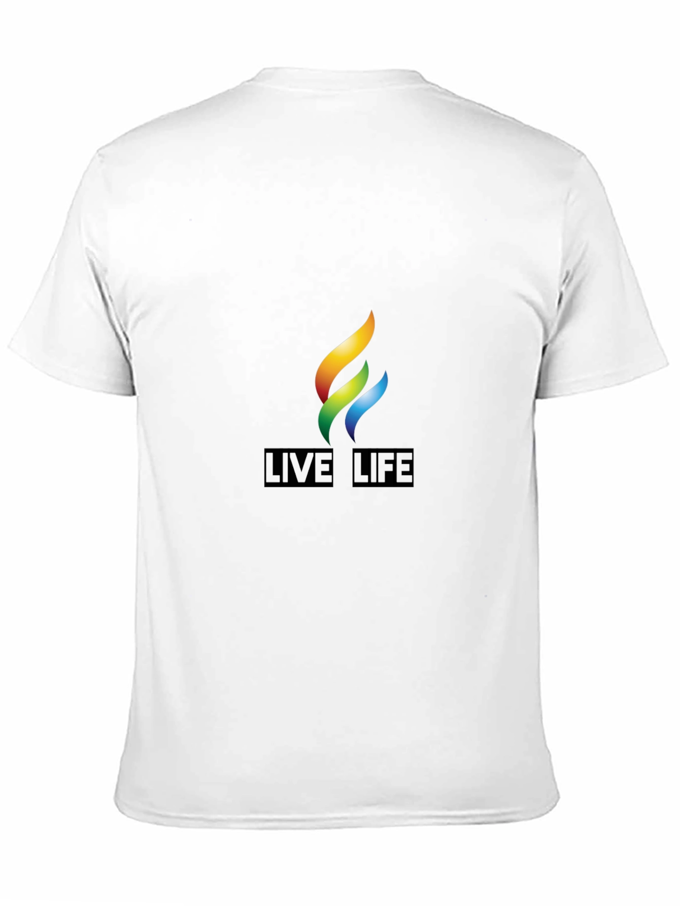 Live Life Rainbow Flame Graphic Tee