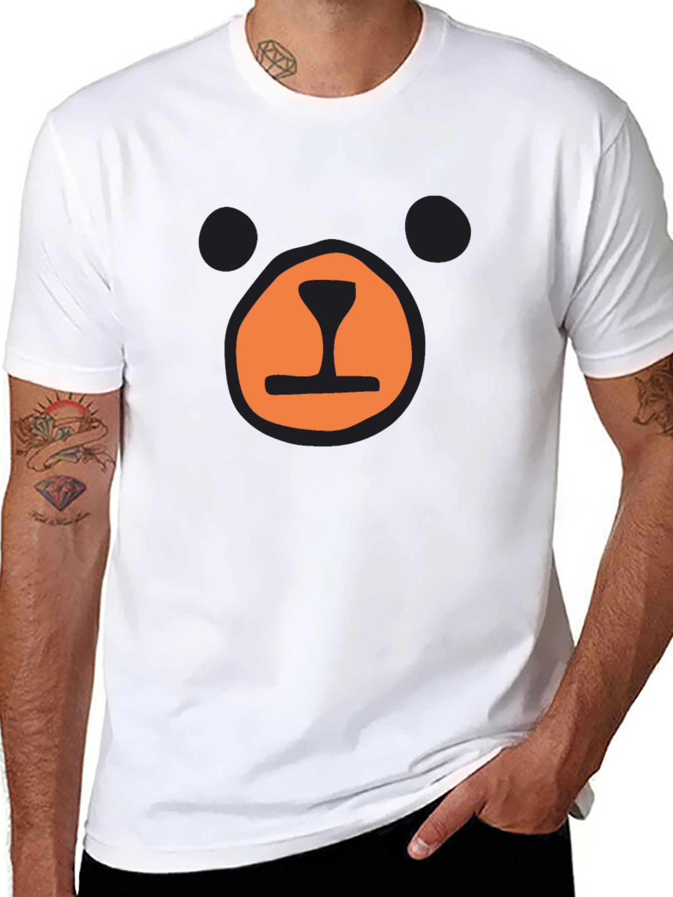 Black Bear Face Graphic T-Shirt